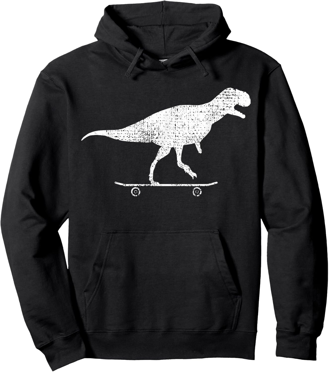 Skateboard Dino Gift Vintage Hoodie - Hoodie | Black
