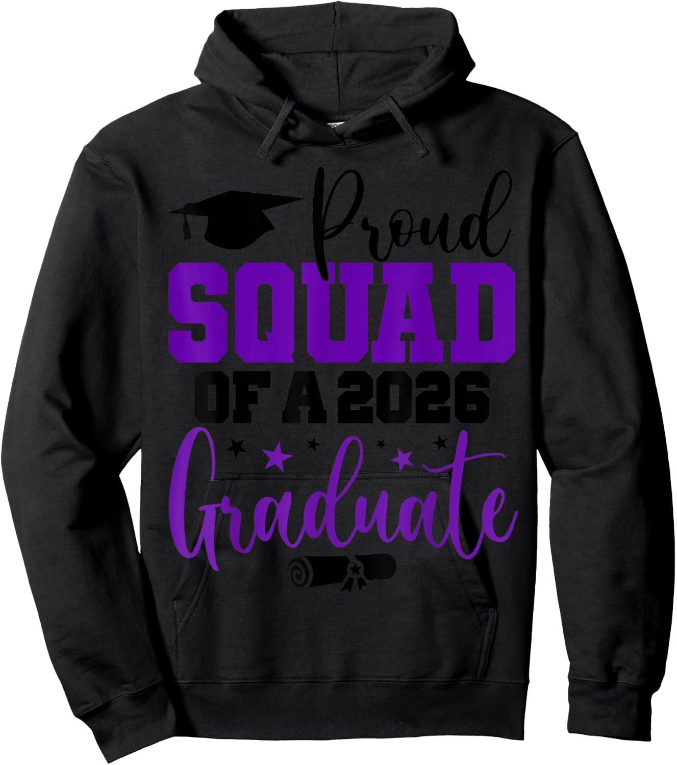 Senior 2026 Proud Squad of A Class of 2026 Graduate Hoodie - Hoodie | Black