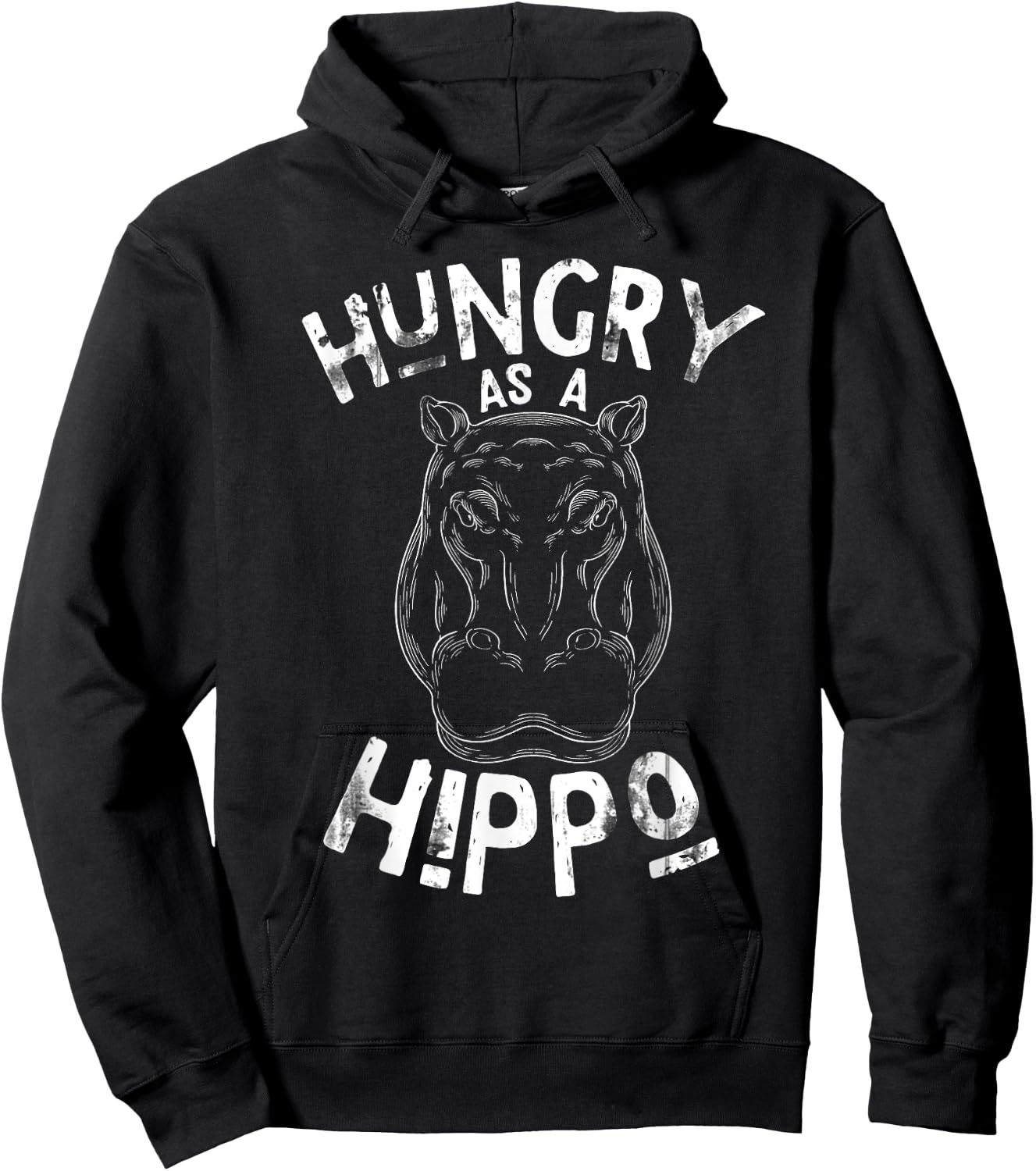 Hungry As A Hippo Hoodie - Hoodie | Black