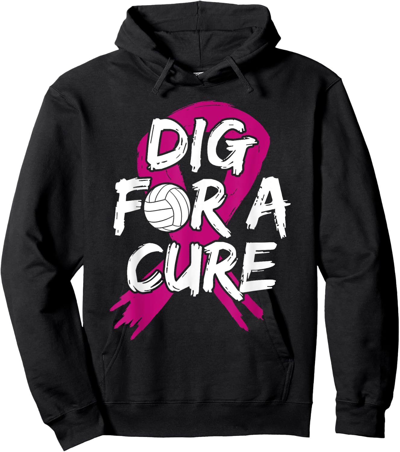 Breast Cancer Volleyball Pink Ribbon Surgery Carcinoma Sport Hoodie - Hoodie | Black