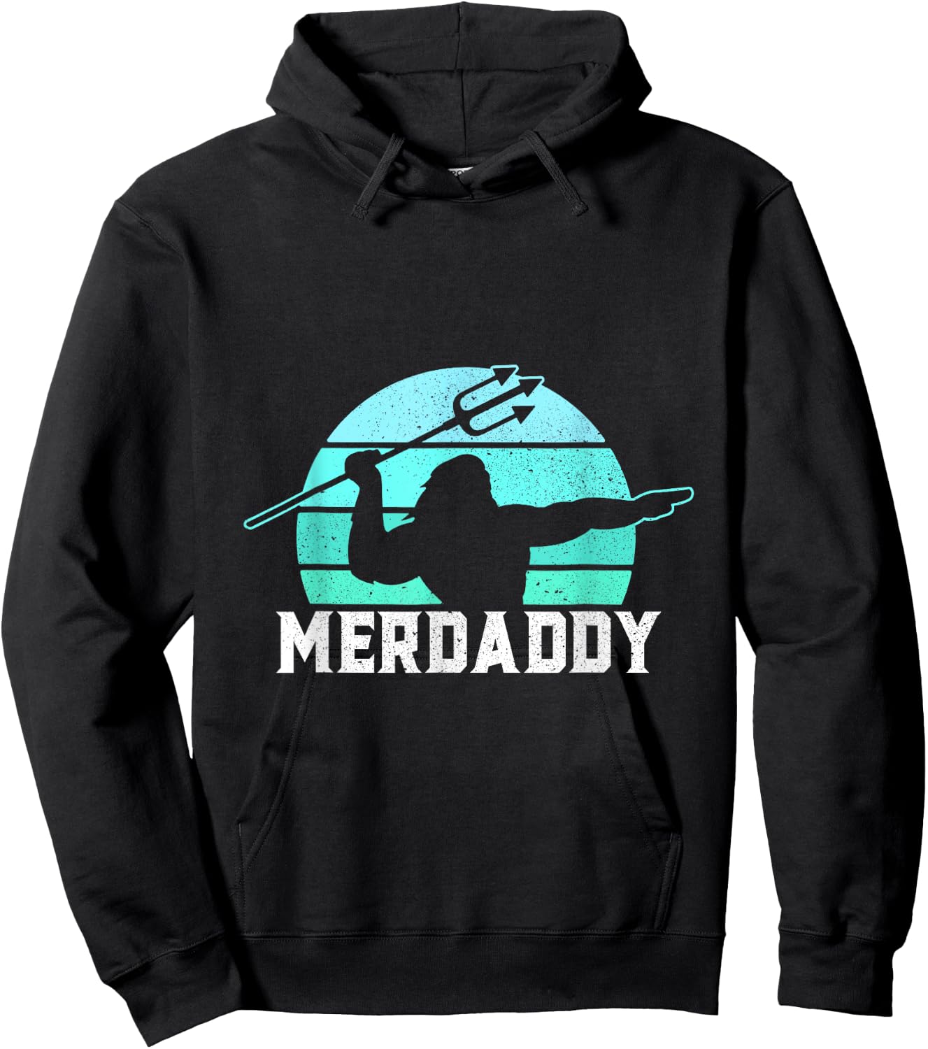 Merdaddy Security Merman Mermaid Daddy Fish Father's Day Hoodie - Hoodie | Black