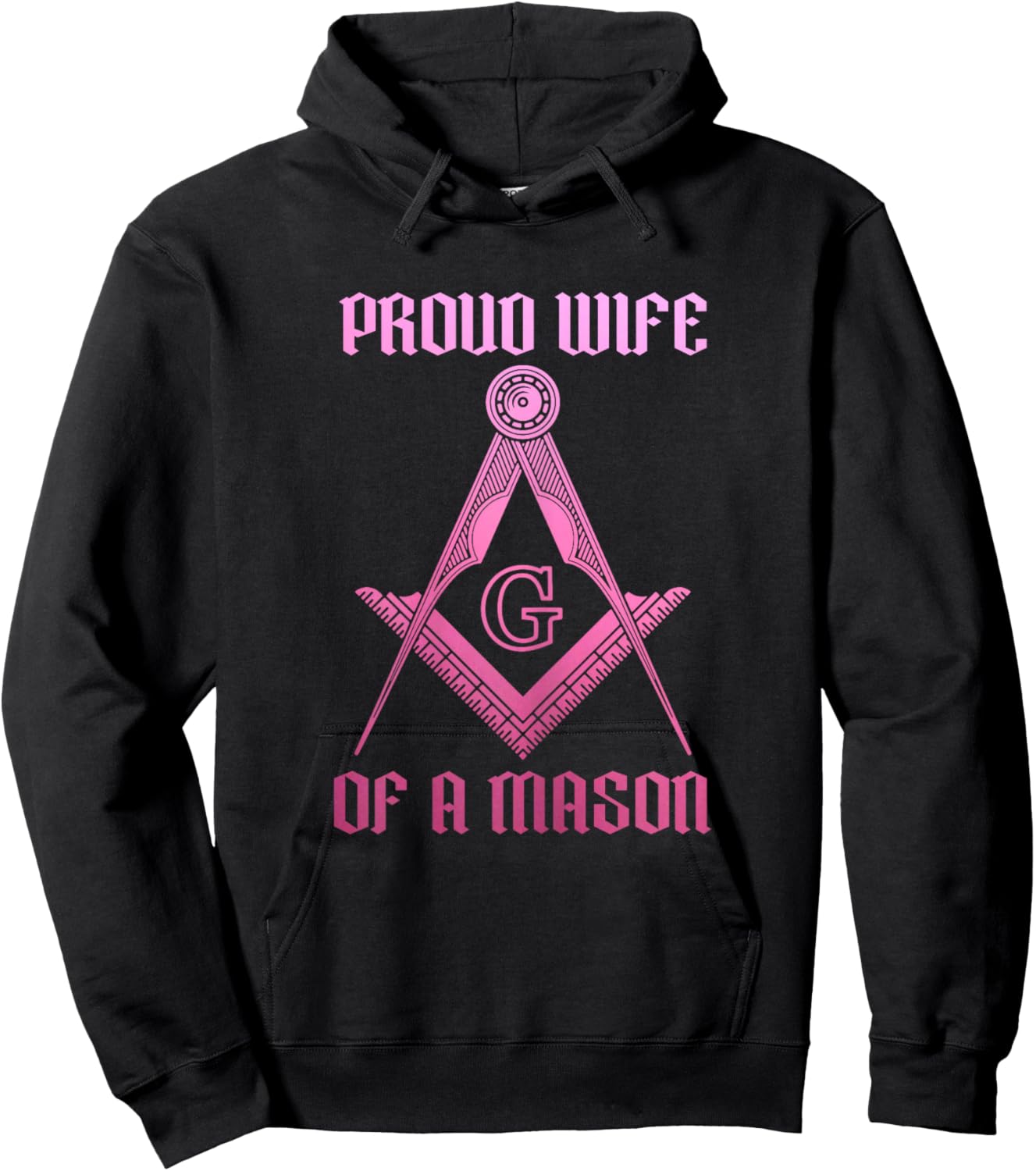 Mason Wife Freemason Masonic Symbol Square & Compass Shriner Hoodie - Hoodie | Black