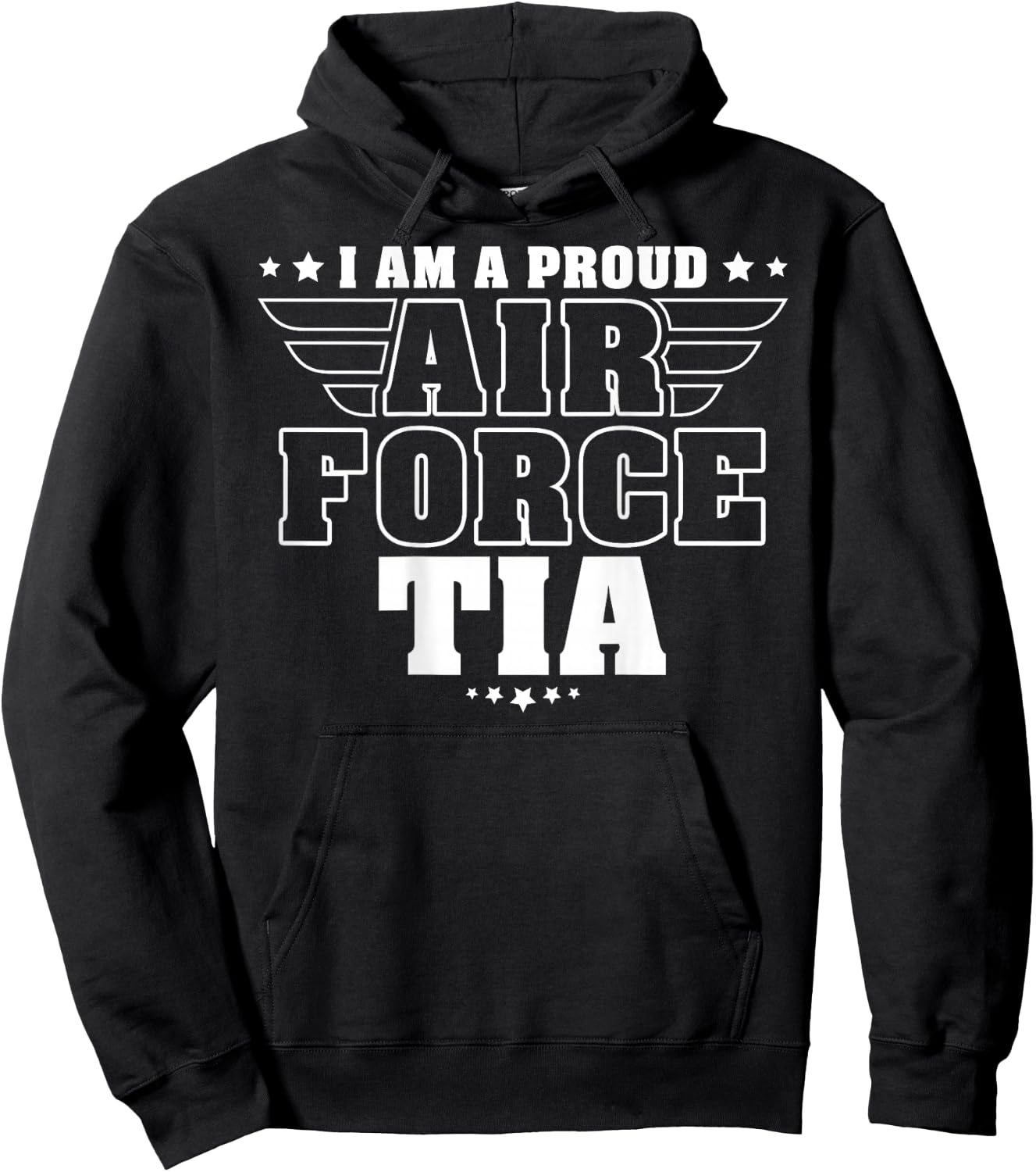 I Am A Proud Air Force Tia Patriotic Pride Military Aunt Hoodie - Hoodie | Black