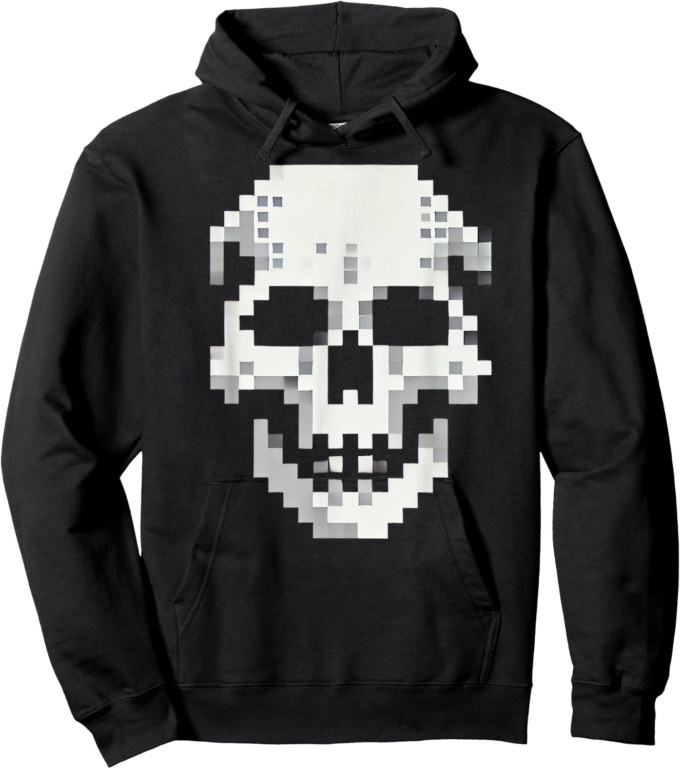 Skull for retro gaming and Halloween. Pixel 80s game skull Hoodie - Hoodie | Black