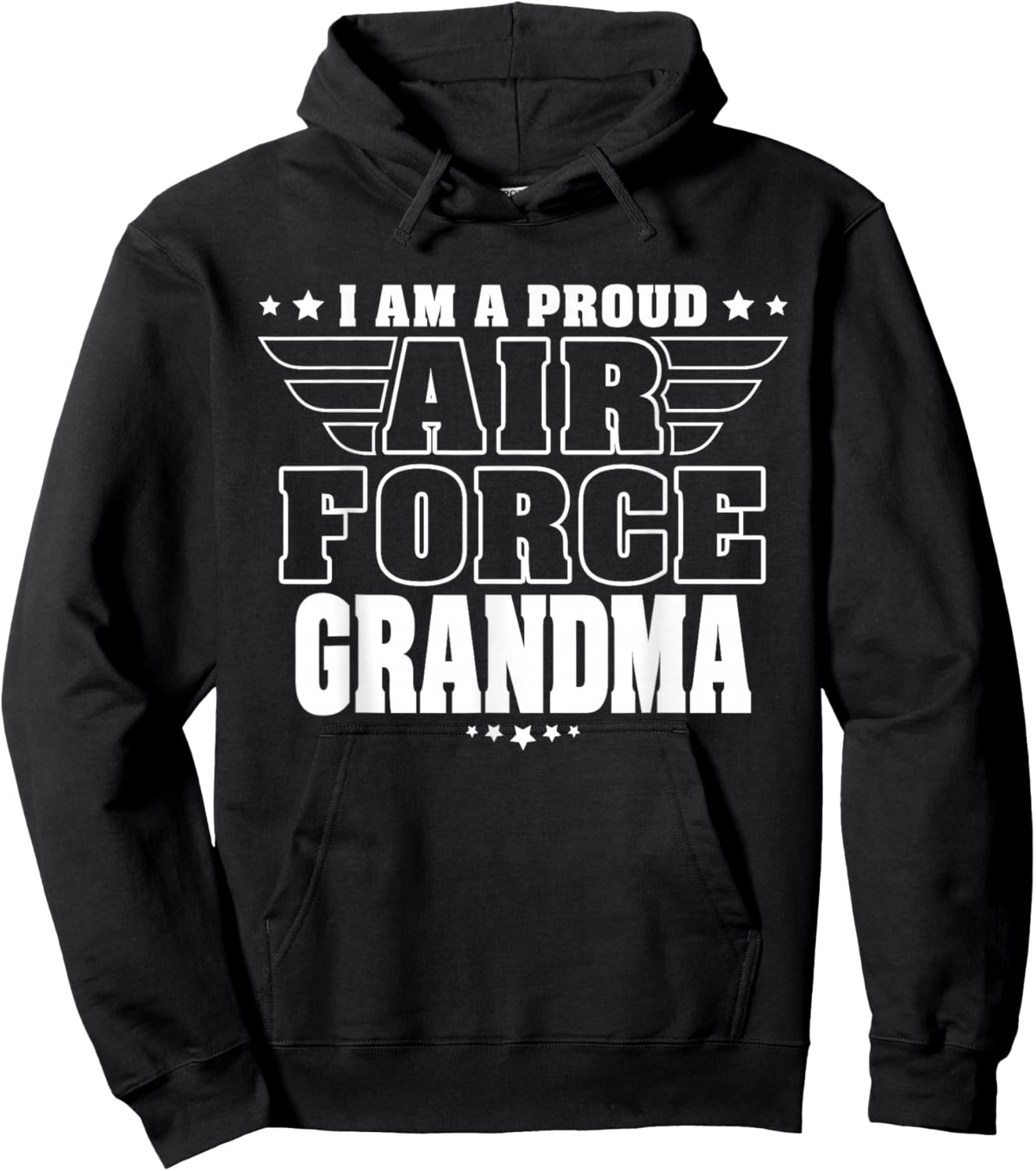 Proud Air Force Grandma Patriotic Pride Military Grandmother Hoodie - Hoodie | Black