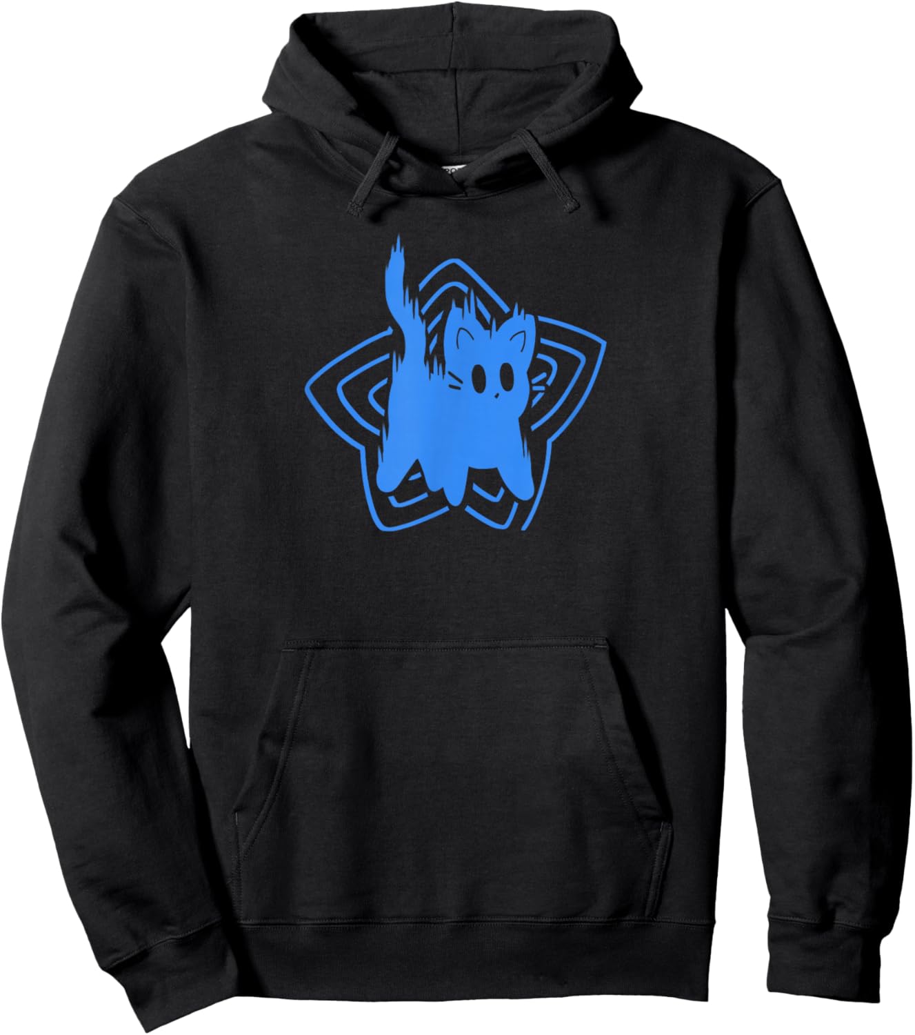 Y2K 90s Cute Scary Tomcat Cat Scared Hoodie - Hoodie | Black