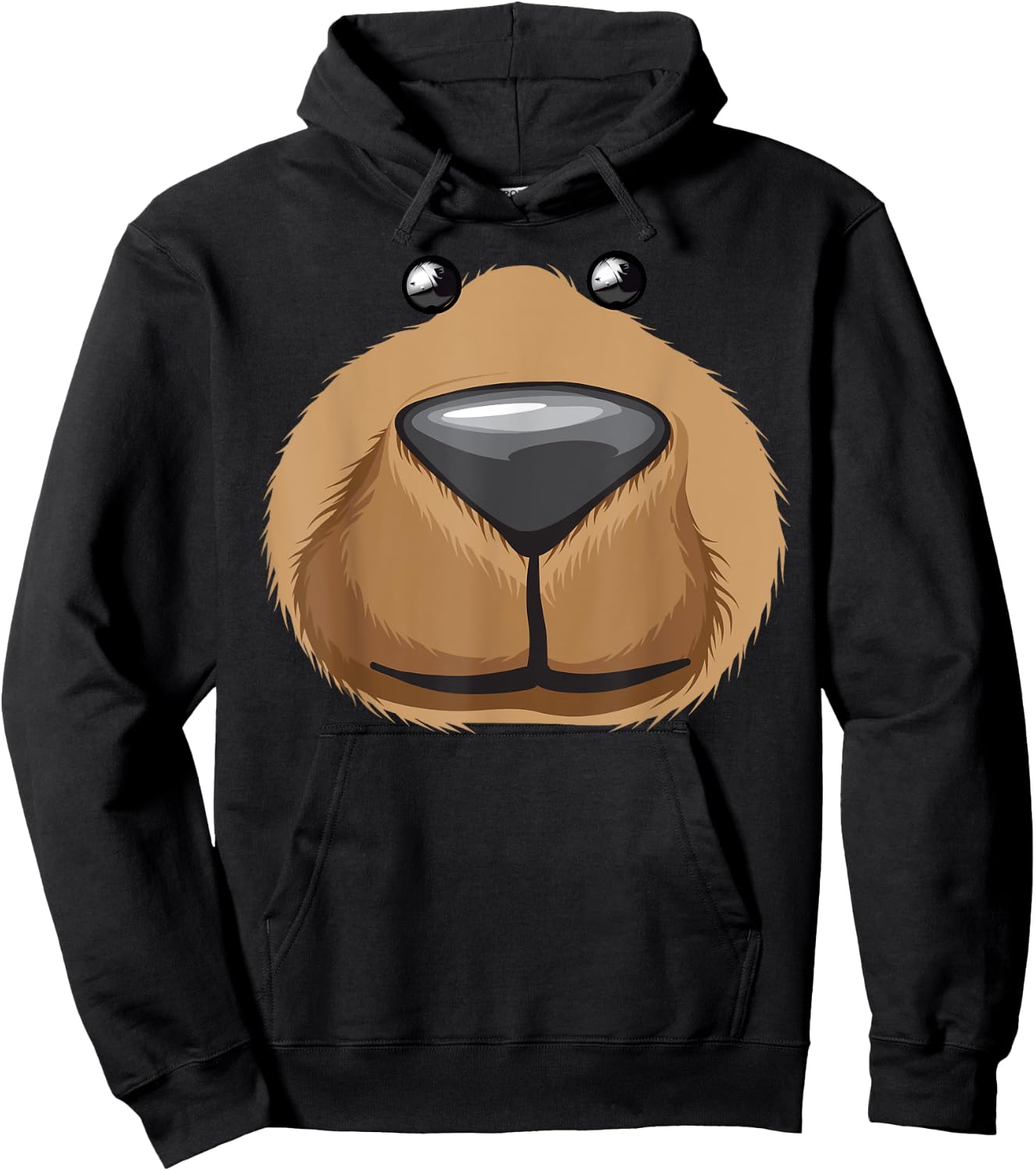 Cute Bear Face Costume Funny Halloween Teddy DIY Gift Small Hoodie - Hoodie | Black
