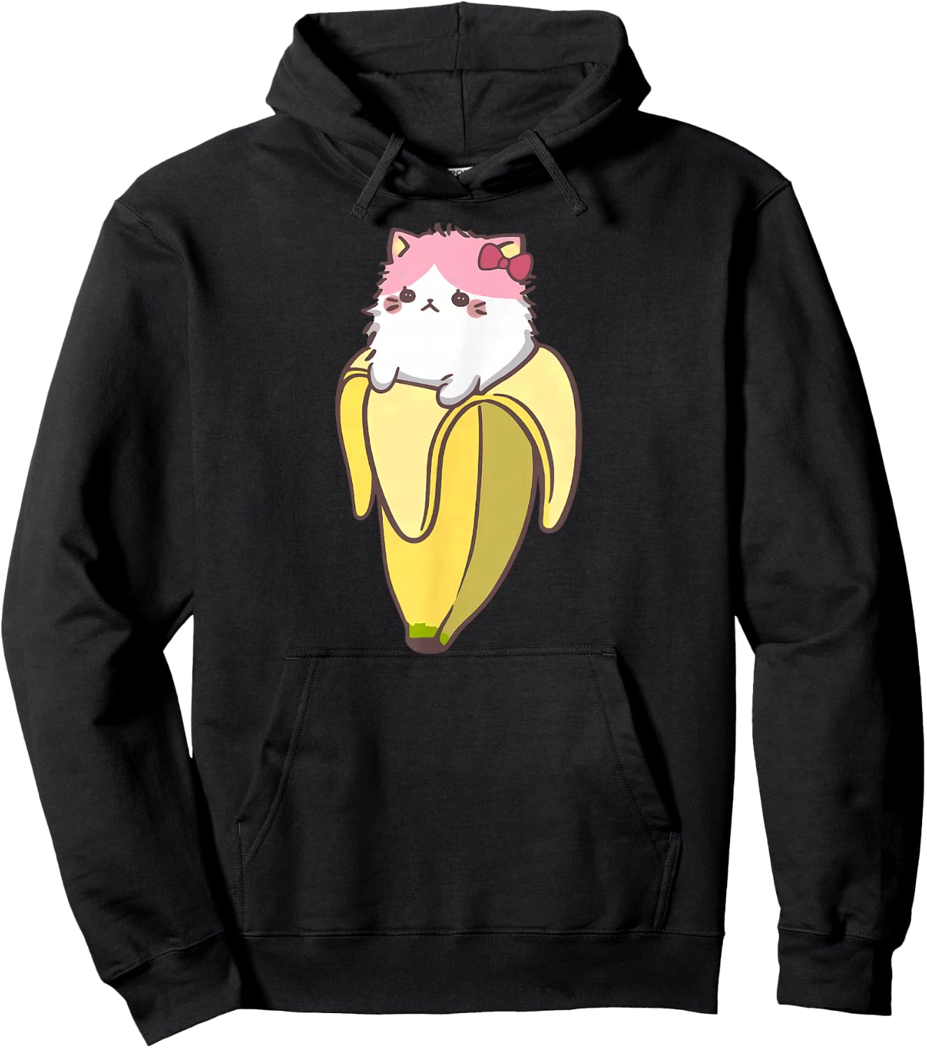 Banana Cat Funny Kawaii Bananya Gift Bday Hoodie - Hoodie | Black