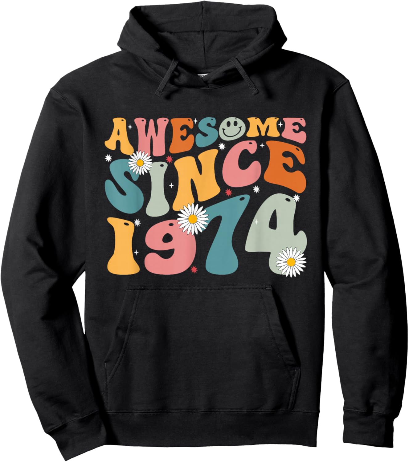 Awesome Since 1974 51st Birthday Retro Gifts Born In 1974 Hoodie - Hoodie | Black