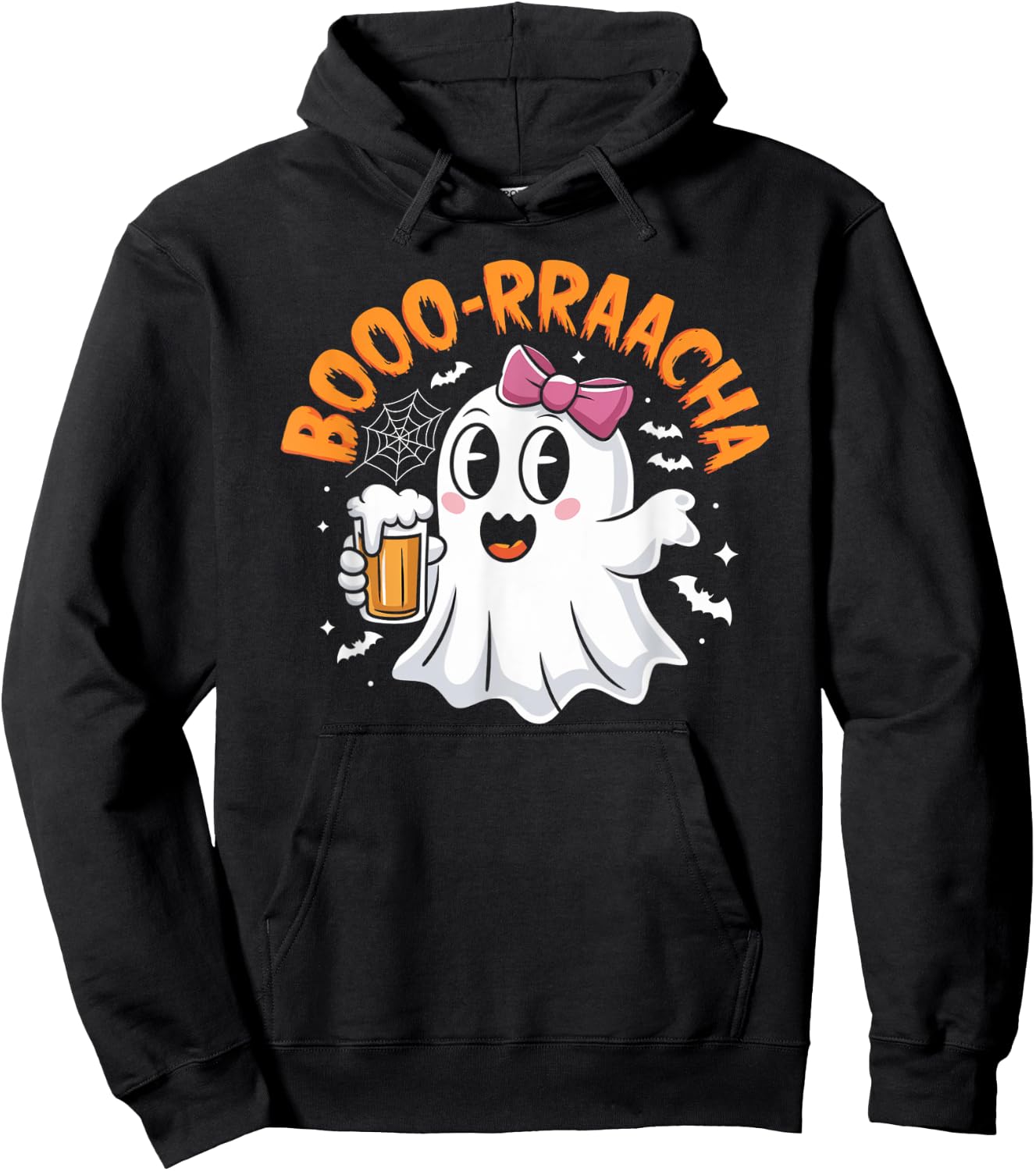 Boo-Racha Cute Ghost Beer Party Funny Halloween Costume Hoodie - Hoodie | Black