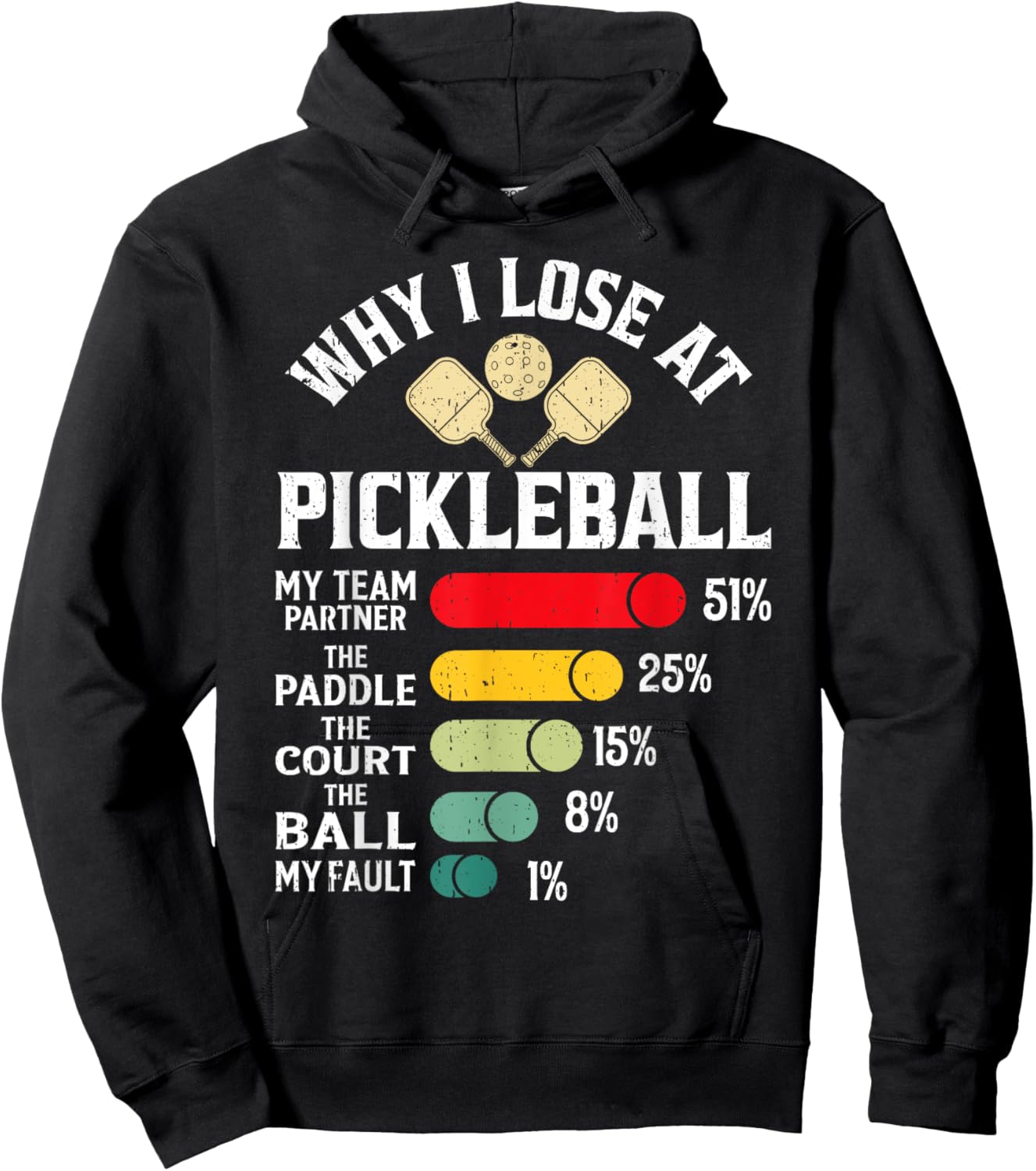 Why I Lose at Pickleball Funny Design for Pickleball Players Hoodie - Hoodie | Black