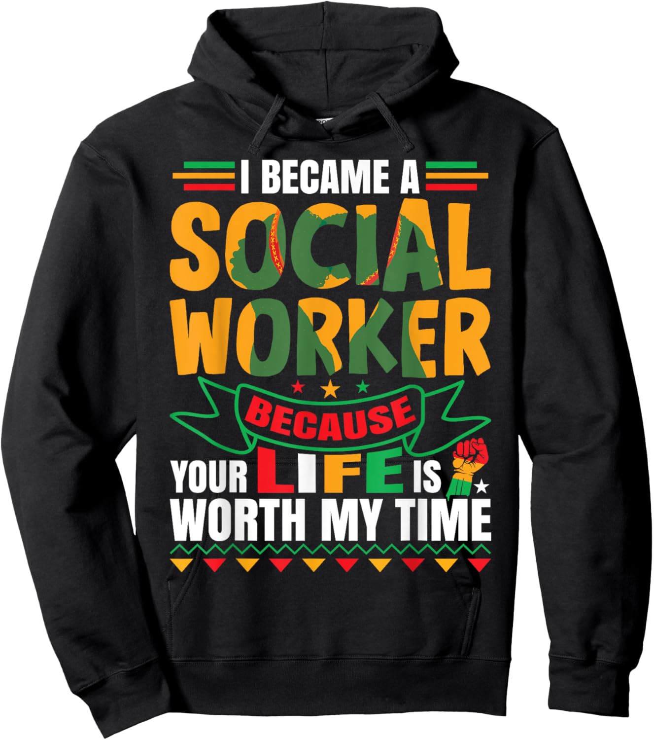 Social Work Appreciation Black Social Worker Hoodie - Hoodie | Black