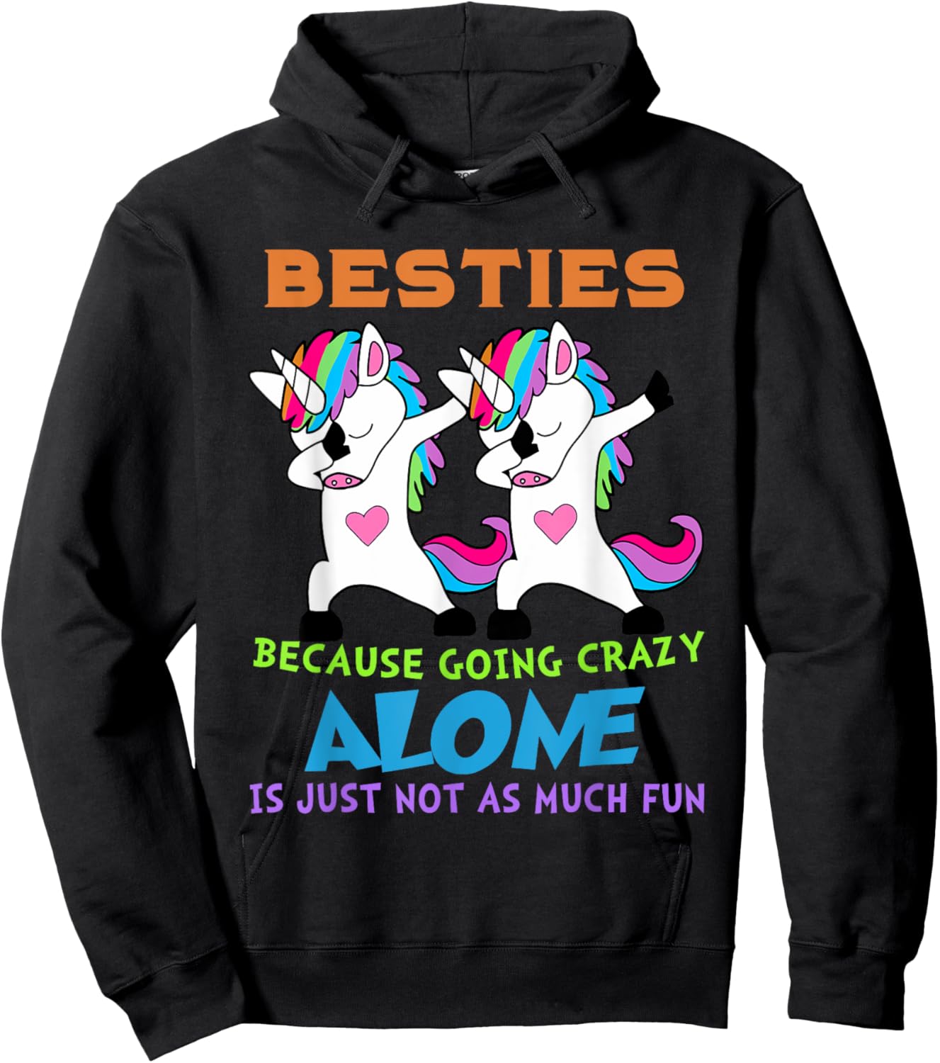 Cute Unicorn Besties Best Friends for Ever Hoodie - Hoodie | Black