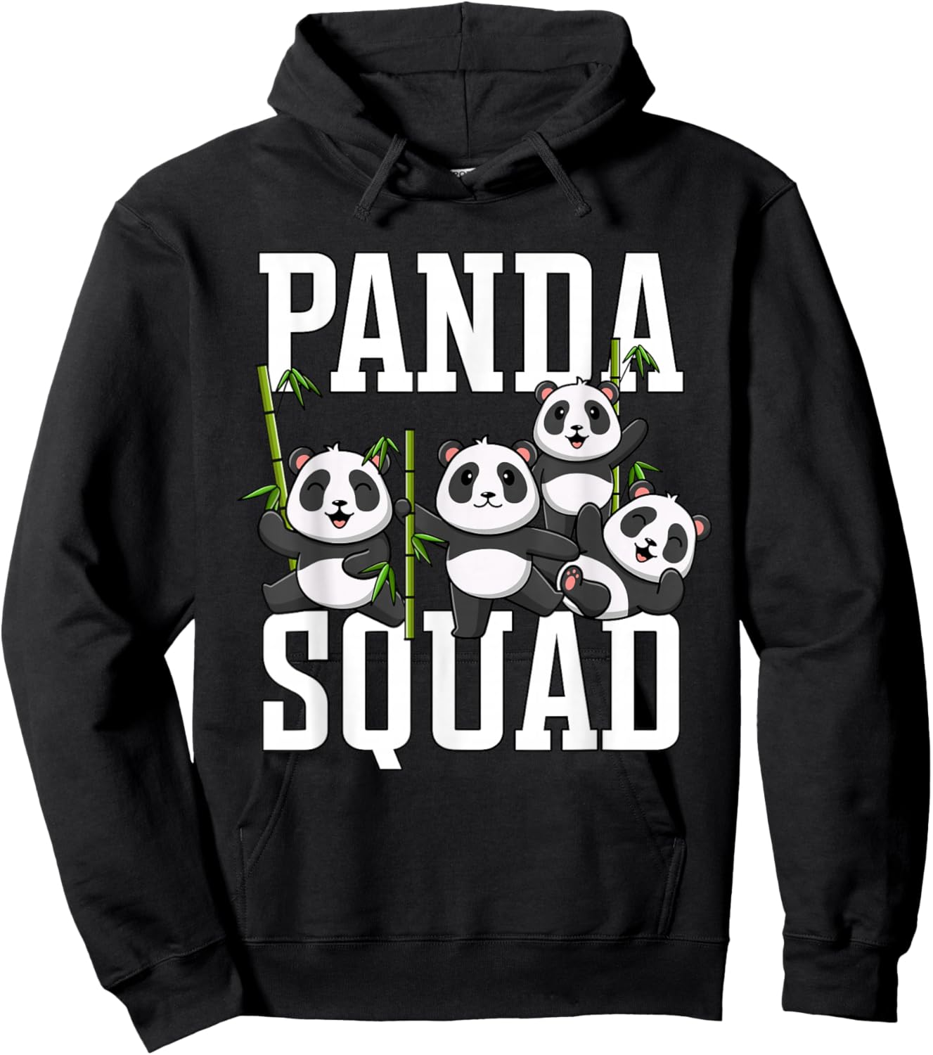 Cute Panda Family Graphic Panda Squad Hoodie - Hoodie | Black