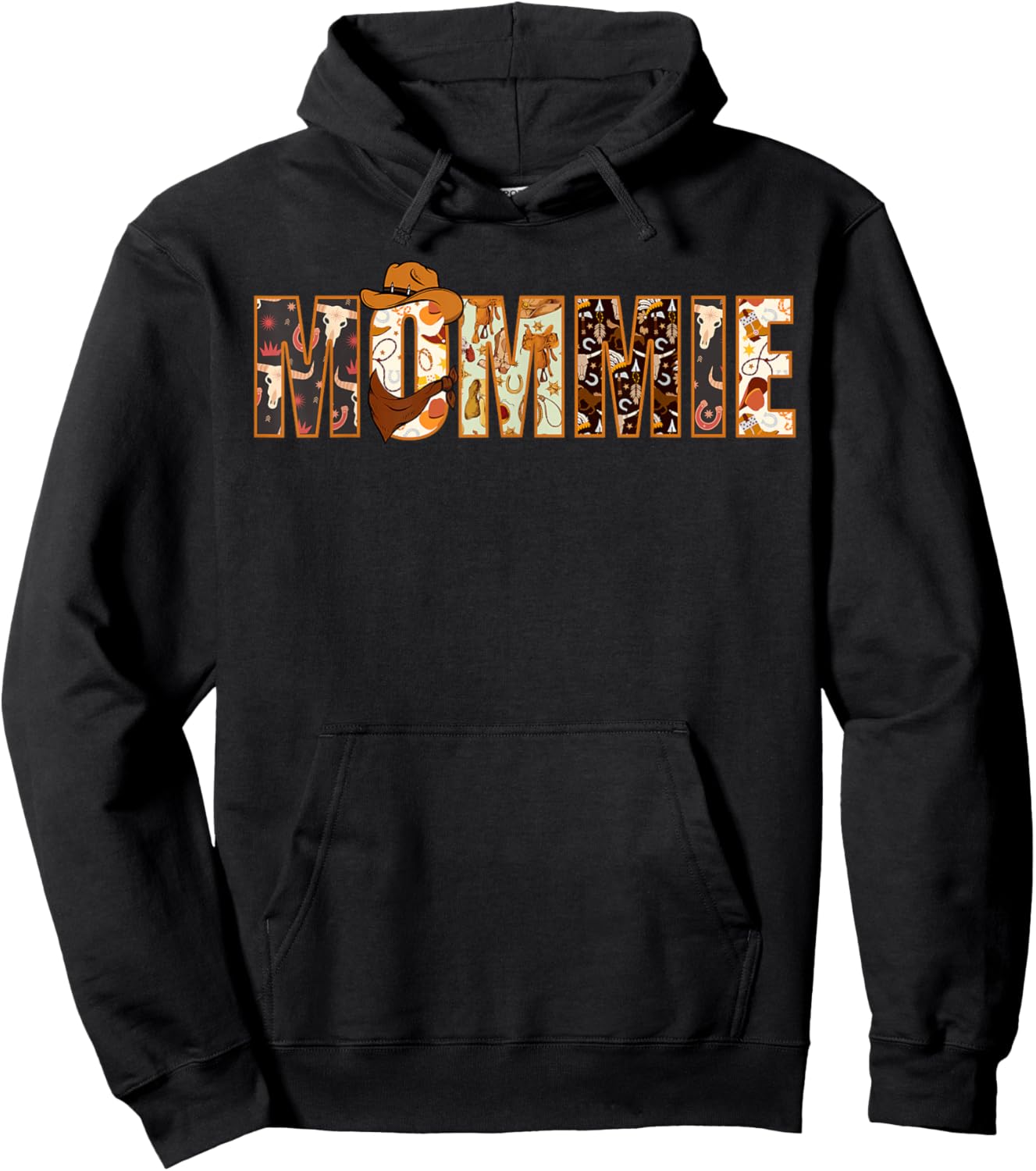 Mommie Western Rodeo Family Matching Birthday Hoodie - Hoodie | Black