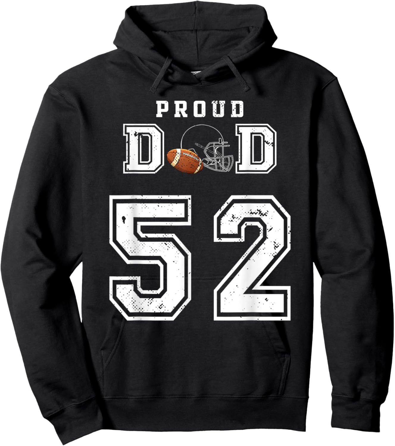 Custom Proud Football Dad Number 52 Personalized Hoodie - Hoodie | Black