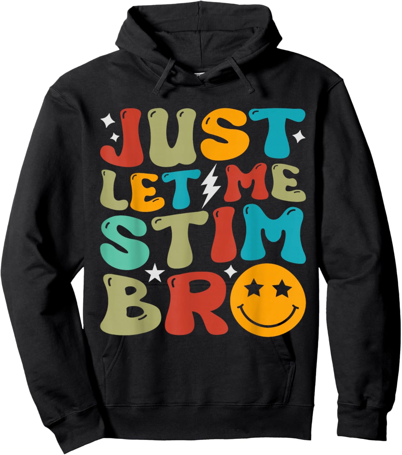 Groovy Just Let Me Stim Bro Kids Boys Funny Autism Awareness Hoodie - Hoodie | Black