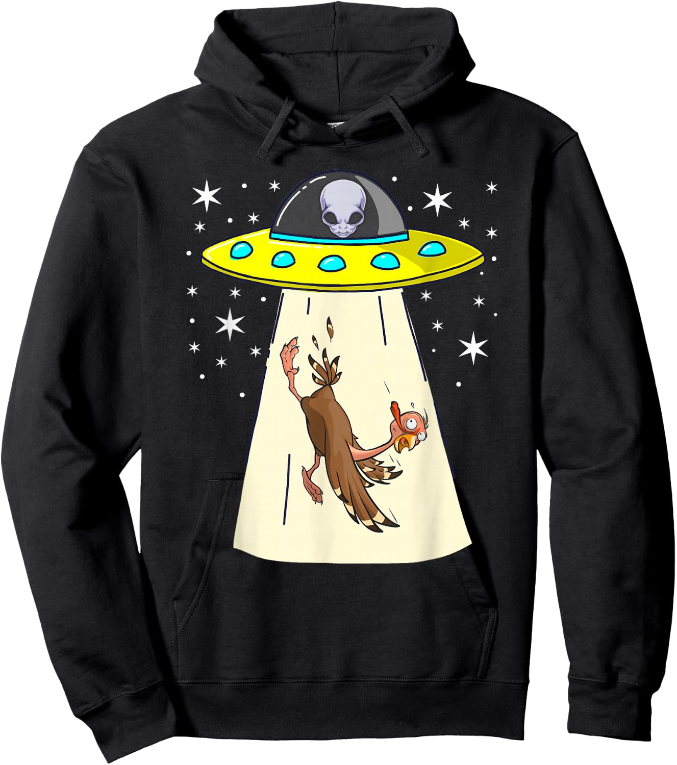 Alien Costume Ufo Thanksgiving Save a Turkey Family Funny Hoodie - Hoodie | Black
