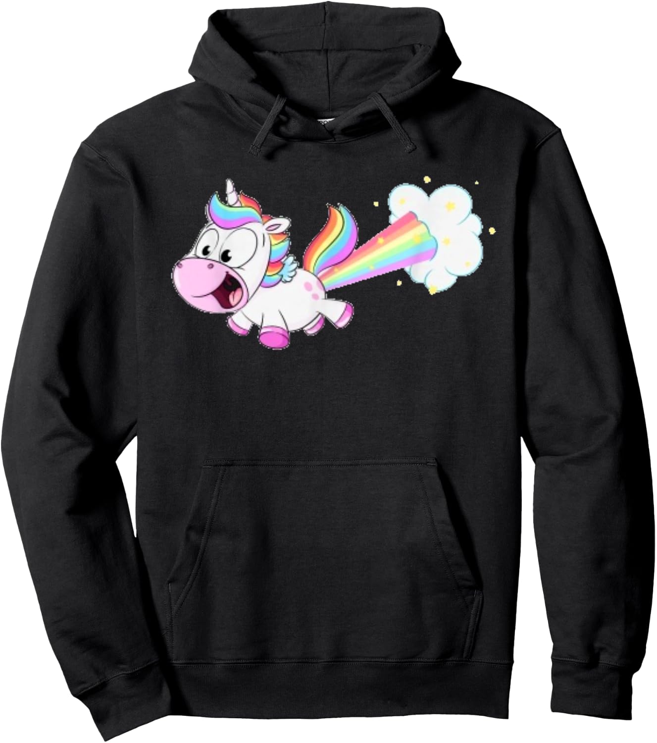 Farting Unicorn T shirt Funny Rainbow Farts Hoodie - Hoodie | Black