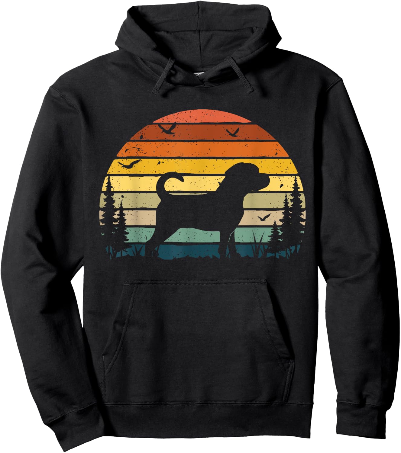 Puggle Vintage Retro Dog Pet Lover Gift Men Women Girls Kids Hoodie - Hoodie | Black