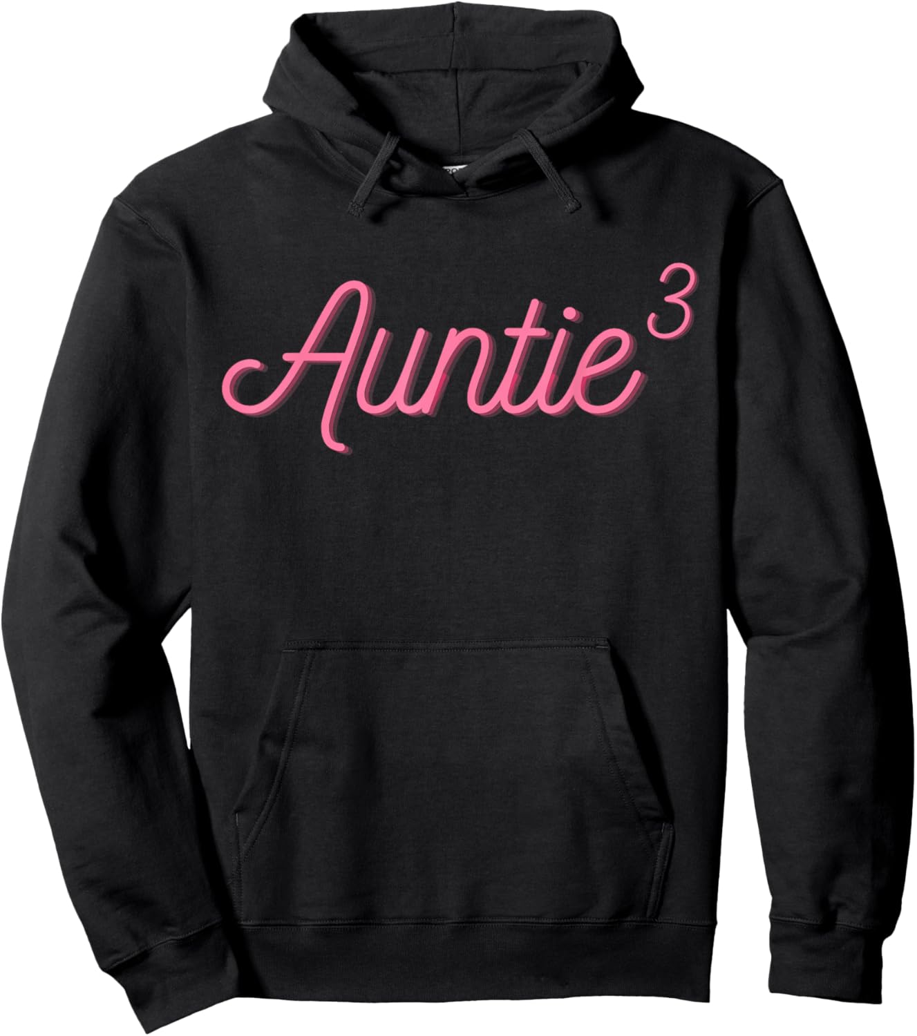 Auntie 3 Cubed Aunt of Three 3 Nieces Nephews Aunties Hoodie - Hoodie | Black