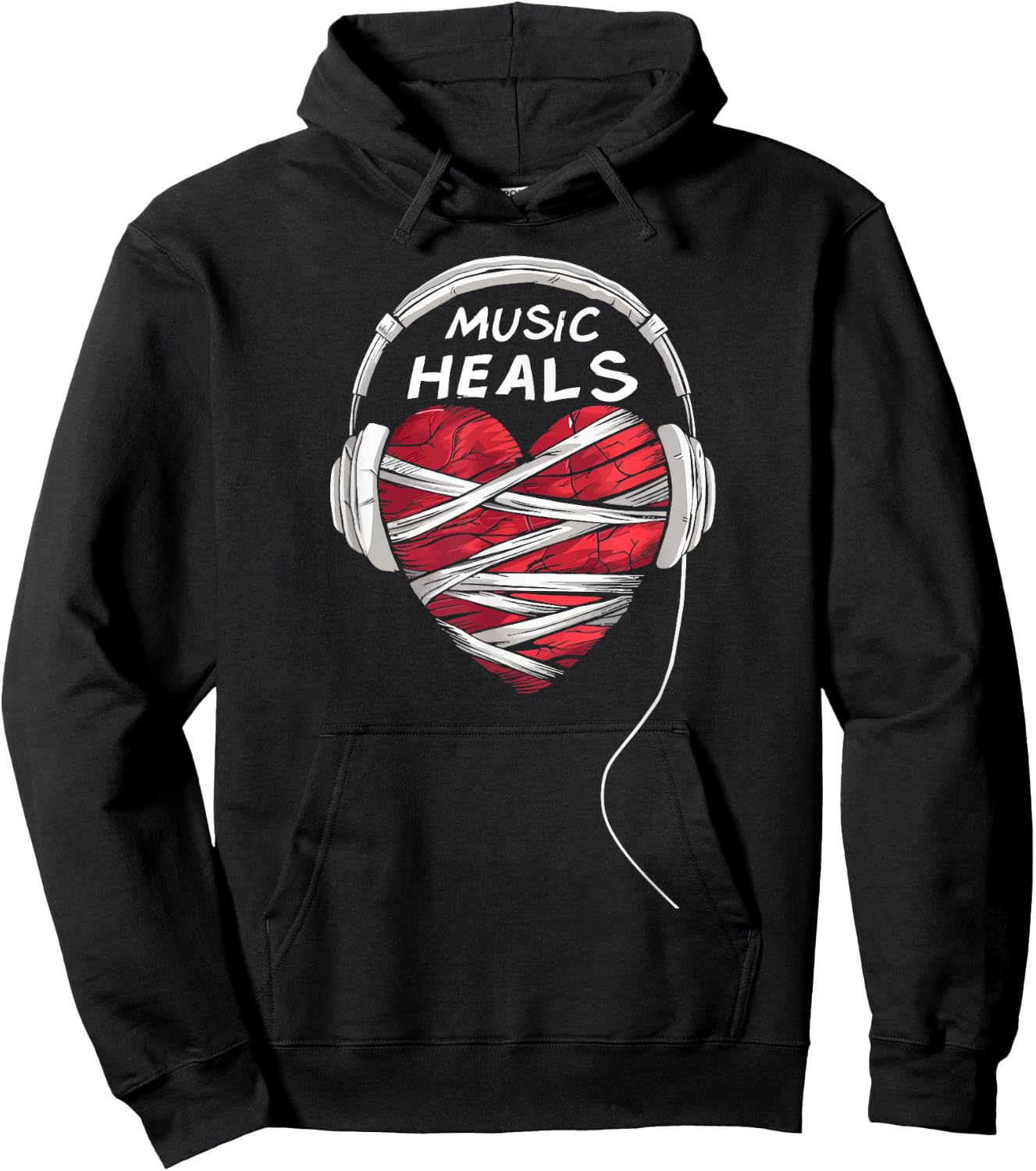 Music Heals Musician Music Lover Hoodie - Hoodie | Black