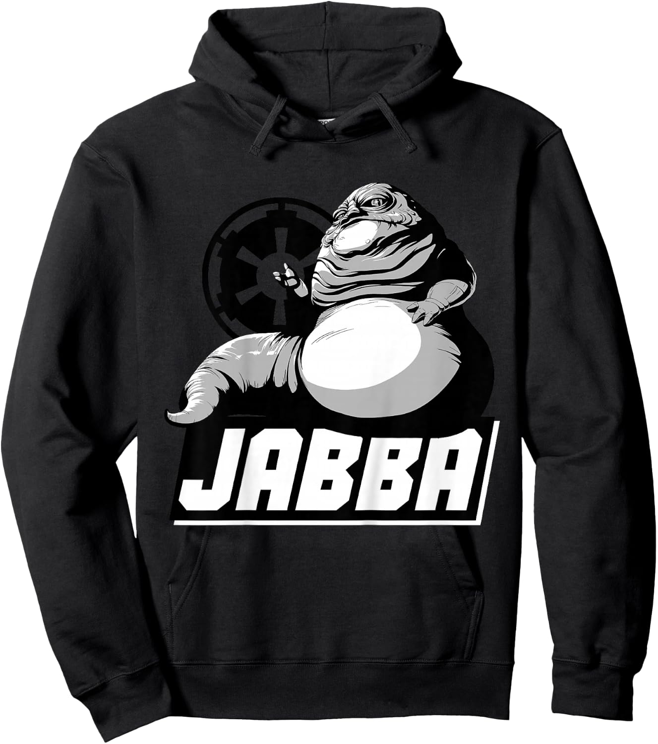 Kids Star Wars Jabba The Hutt Black And White Graphic Hoodie - Hoodie | Black