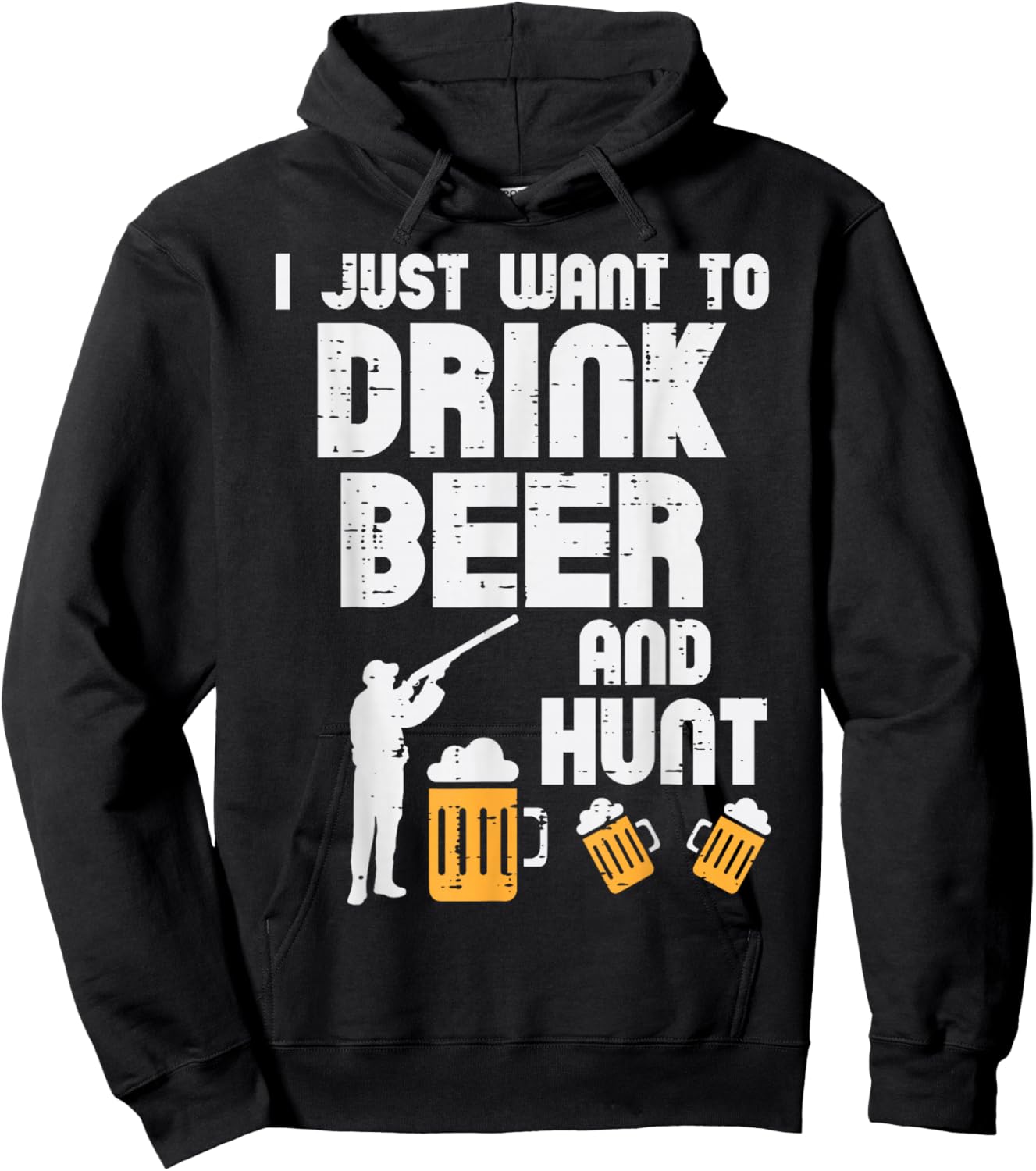 Just Want To Hunt Funny Deer Hunting Hunter Dad Grandpa Men Hoodie - Hoodie | Black