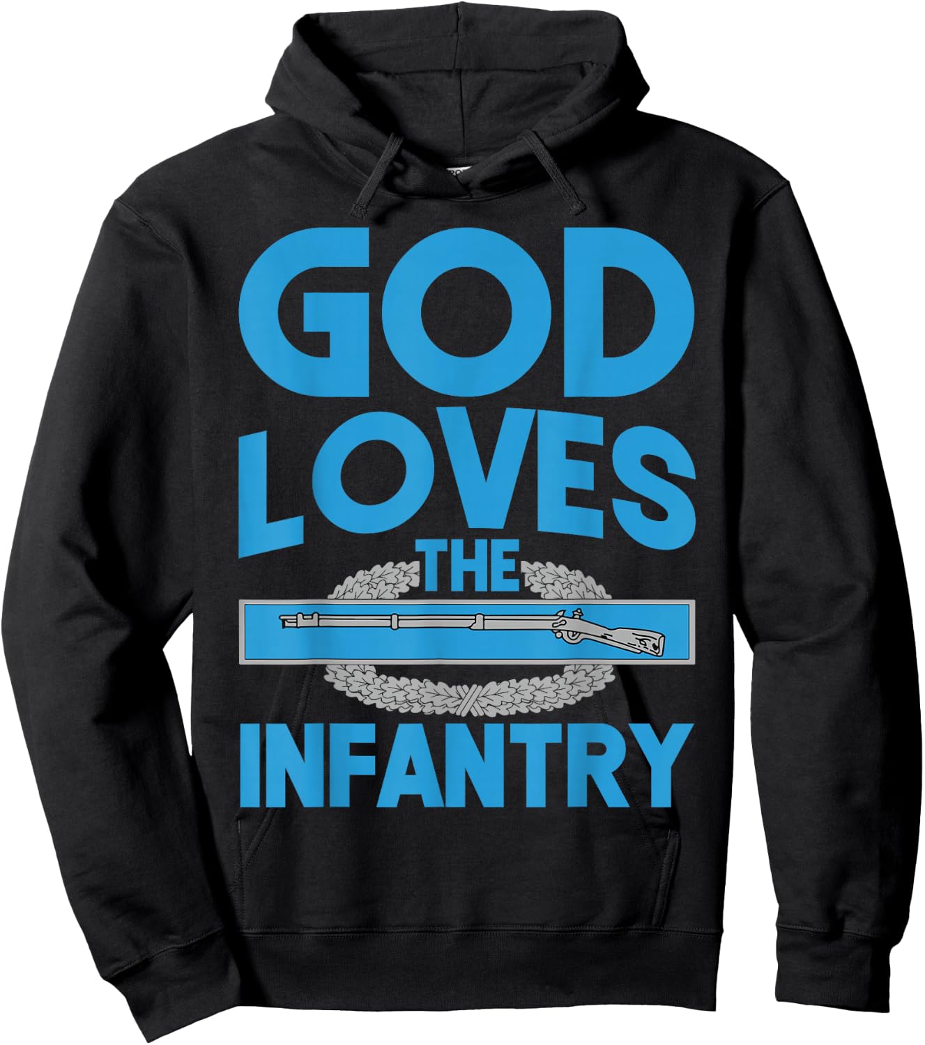 US Army 11B God Loves the Infantry Combat Infantry Badge CIB Hoodie - Hoodie | Black