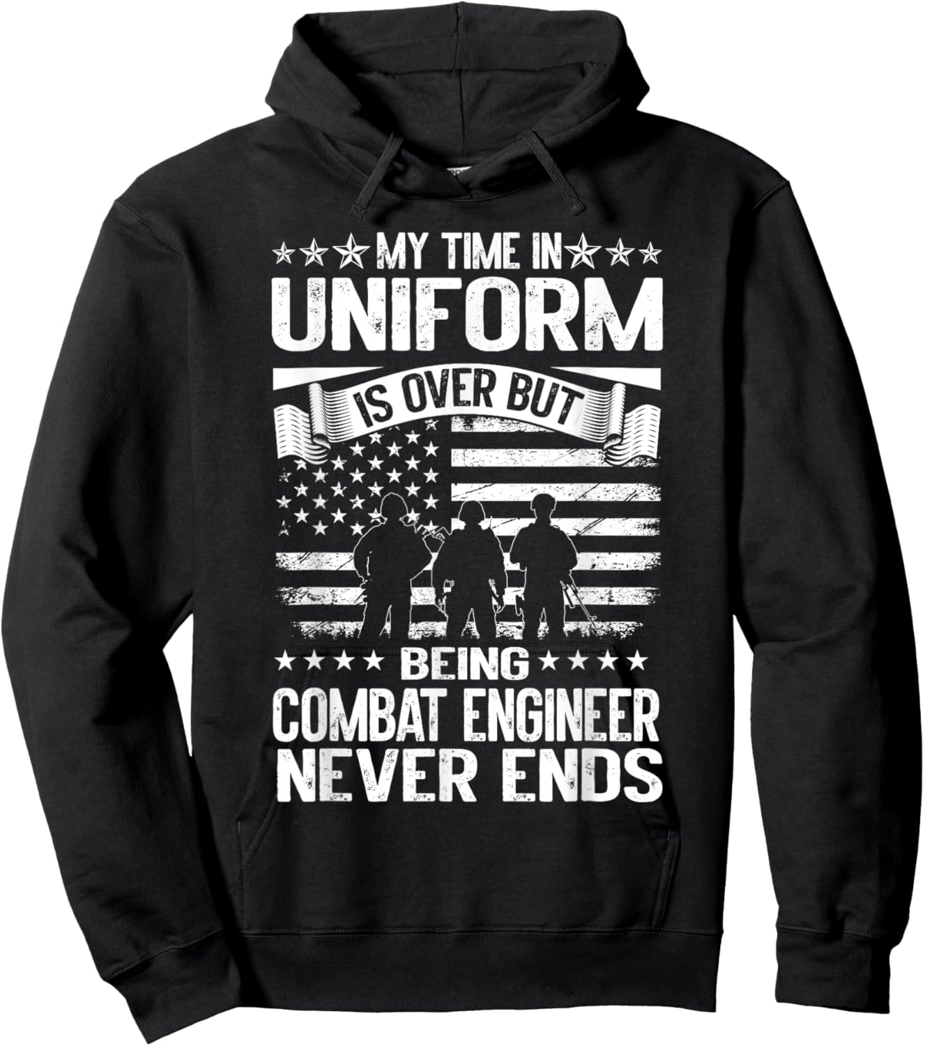 Combat Engineer Veteran Engineering Veteran's Day Hoodie - Hoodie | Black