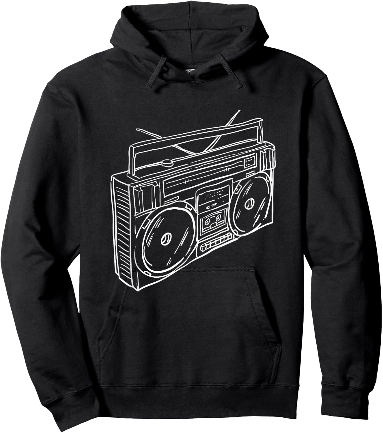 80s & 90s Old School Music Hip Hop Beatbox Boombox Hoodie - Hoodie | Black