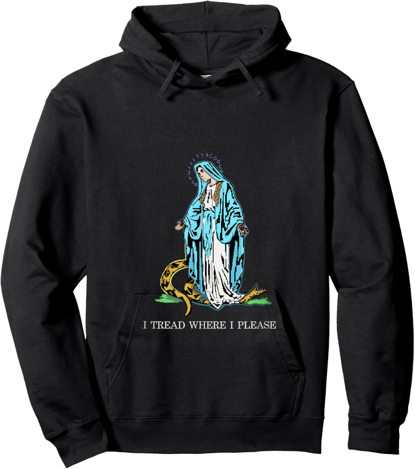 I Tread where I please - Bless Mother Mary Stomping Snake Hoodie - Hoodie | Black