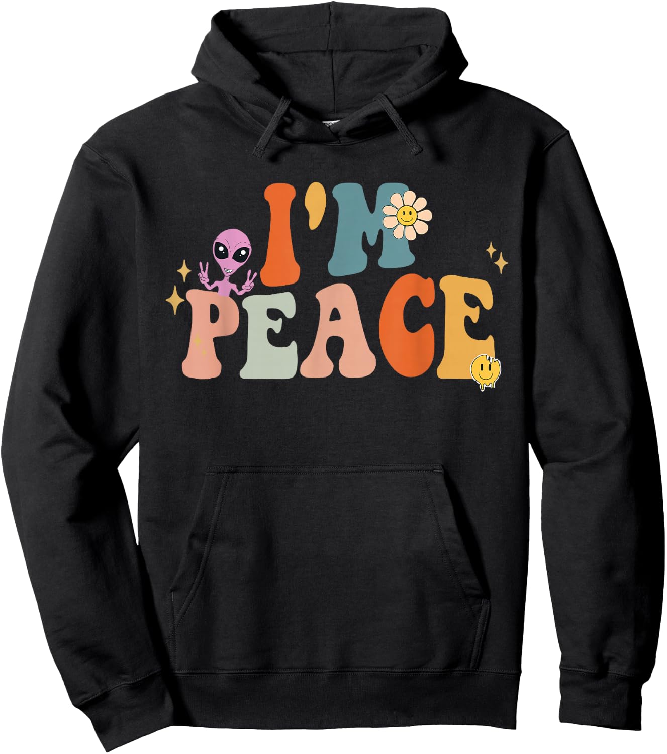 I come in peace Im peace groovy matching couples Hoodie - Hoodie | Black