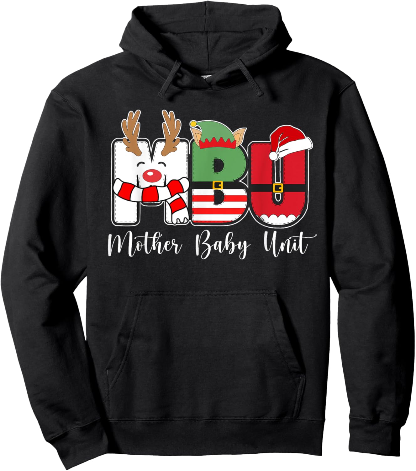 MBU Nurse Mother Baby Unit Nurse Christmas Hoodie - Hoodie | Black