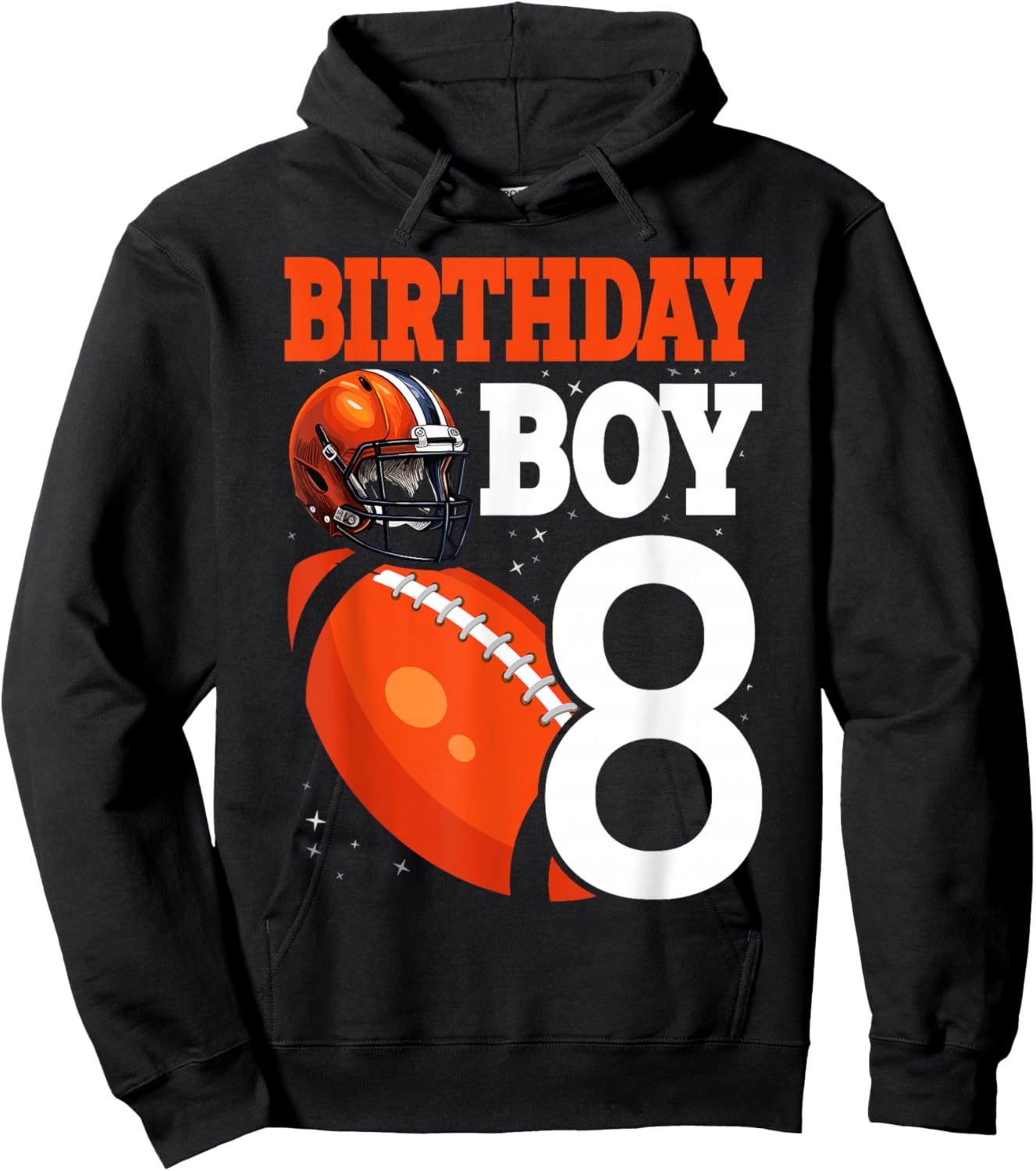 8 Years Old Boy Football Player 8th Football Birthday Boys Hoodie - Hoodie | Black