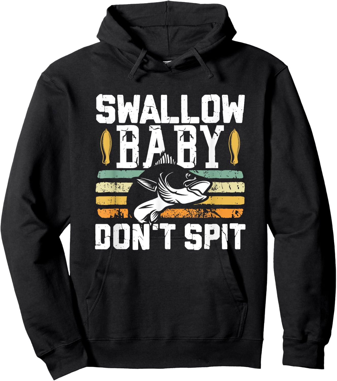 Swallow Baby Spit Not Bass Fishing Lovers Hoodie - Hoodie | Black