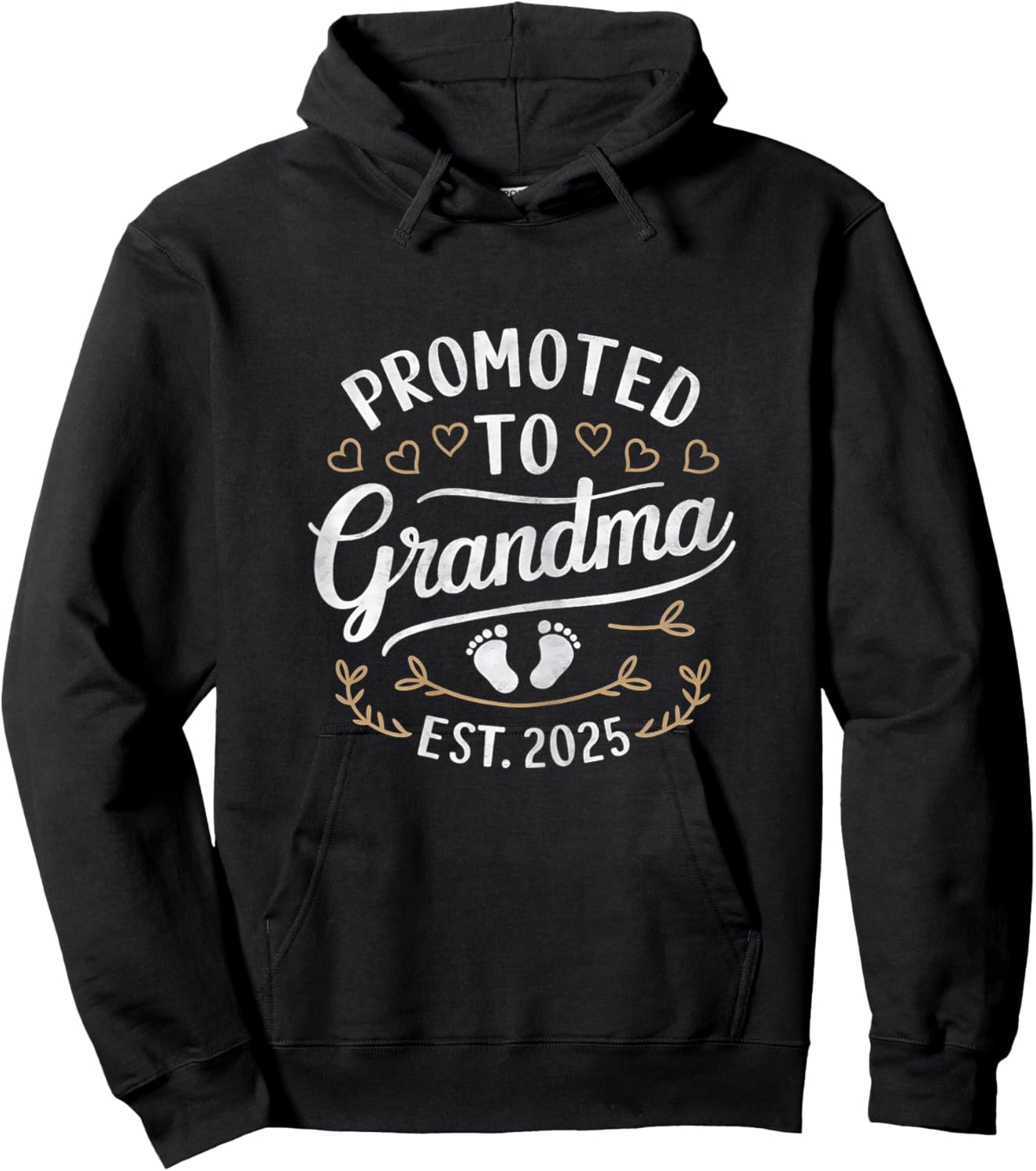 Promoted to Grandma Est. 2025 Hoodie - Hoodie | Black