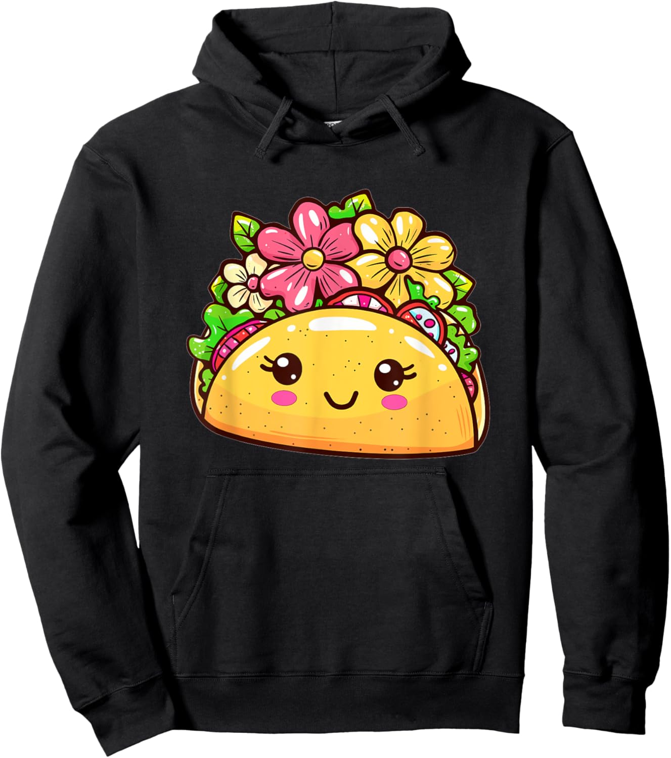 Cartoon Taco I Cute Taco Hoodie - Hoodie | Black