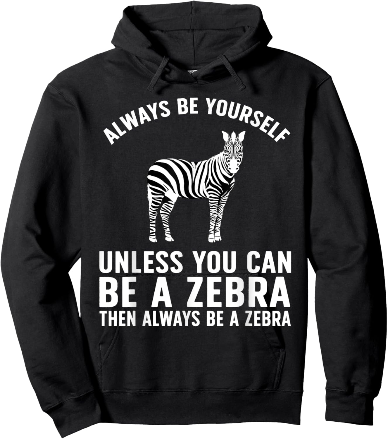 Funny Zebra Art Women Kids Zoo Animal Safari Zebra Hoodie - Hoodie | Black