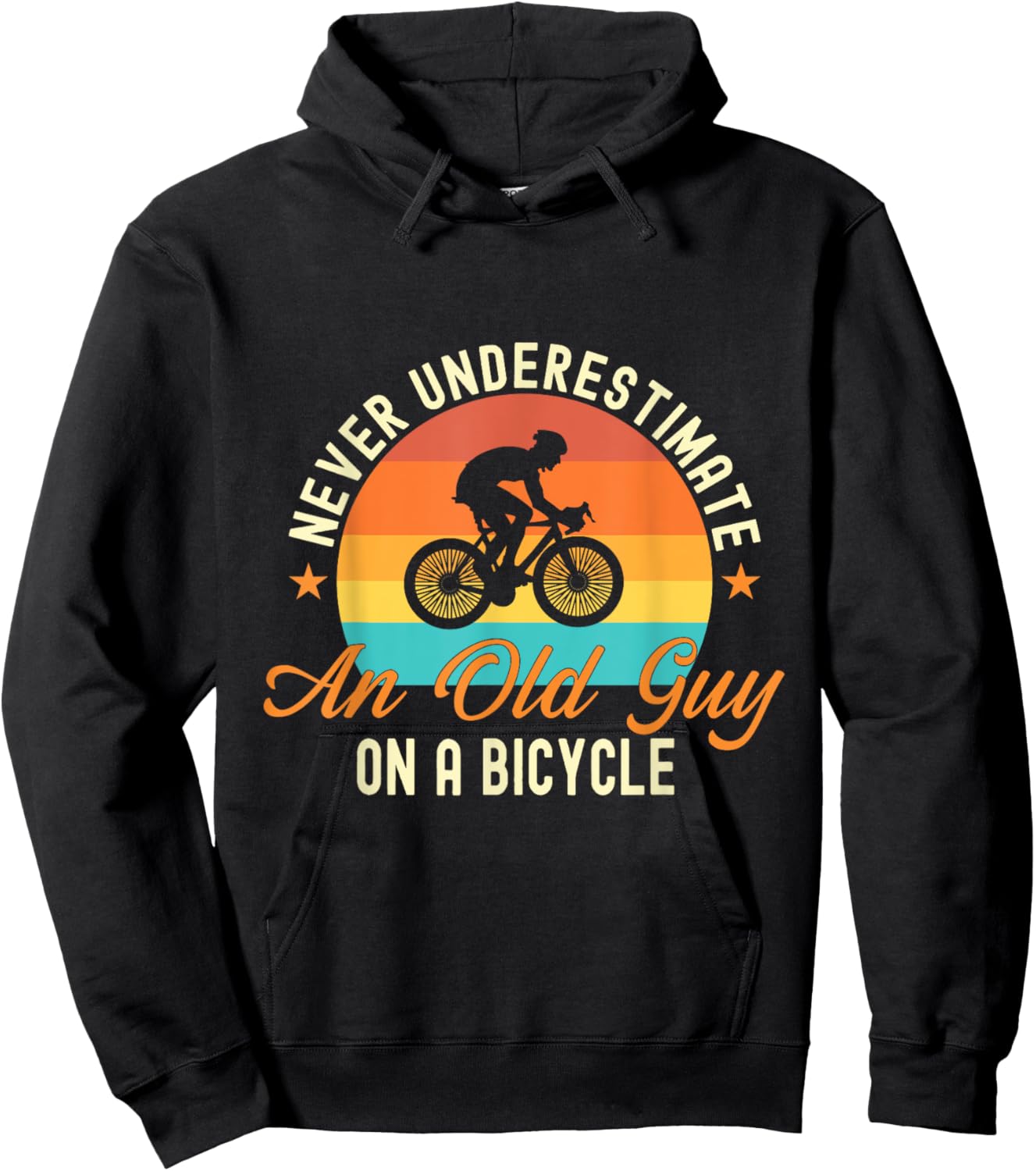 Never Underestimate An Old Guy On A Bicycle Cycling Hoodie - Hoodie | Black