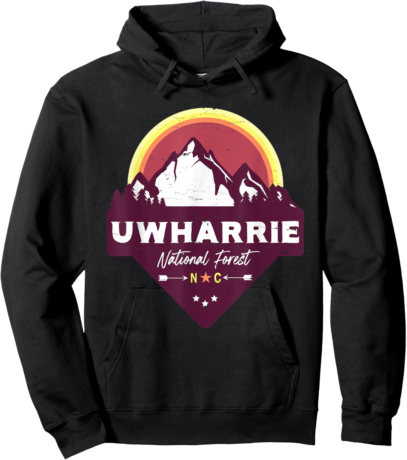 Uwharrie National Forest North Carolina Morrow Mountain Hoodie - Hoodie | Black