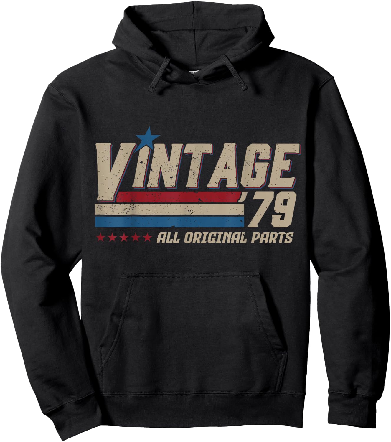 Vintage 1979 All Original Parts Birthday Men Hoodie - Hoodie | Black