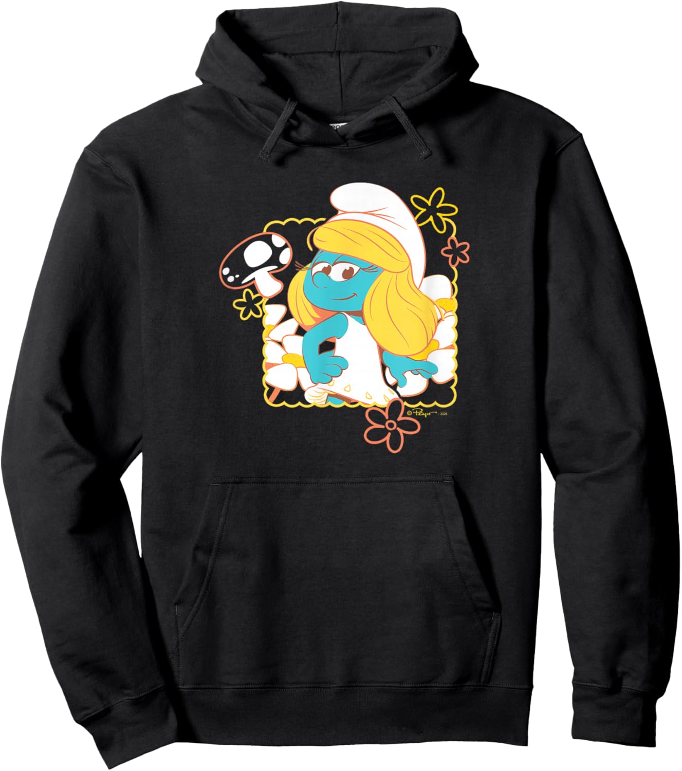 The Smurfs Movie Smurfette Poses with Flowers Hoodie - Hoodie | Black