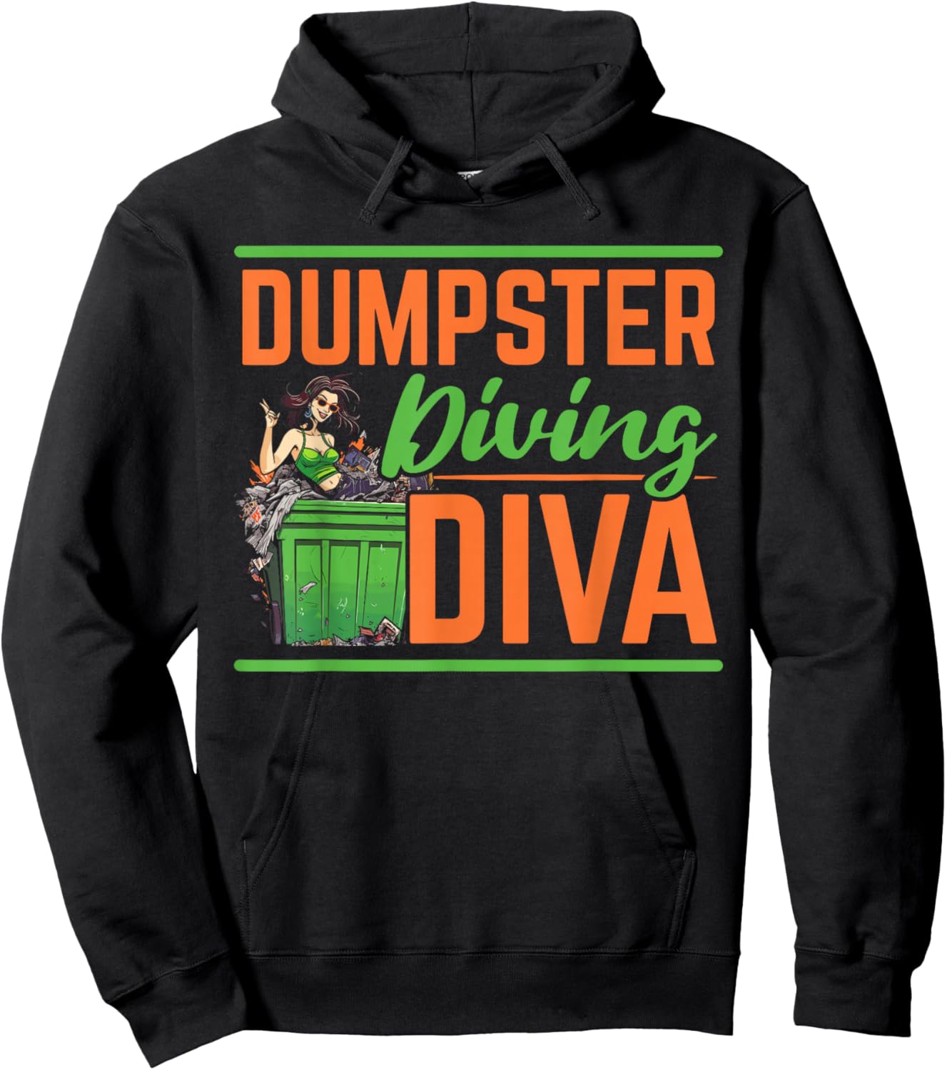 Dumpster Diving Garbage Picker Trash Picking Trash Diver Hoodie - Hoodie | Black