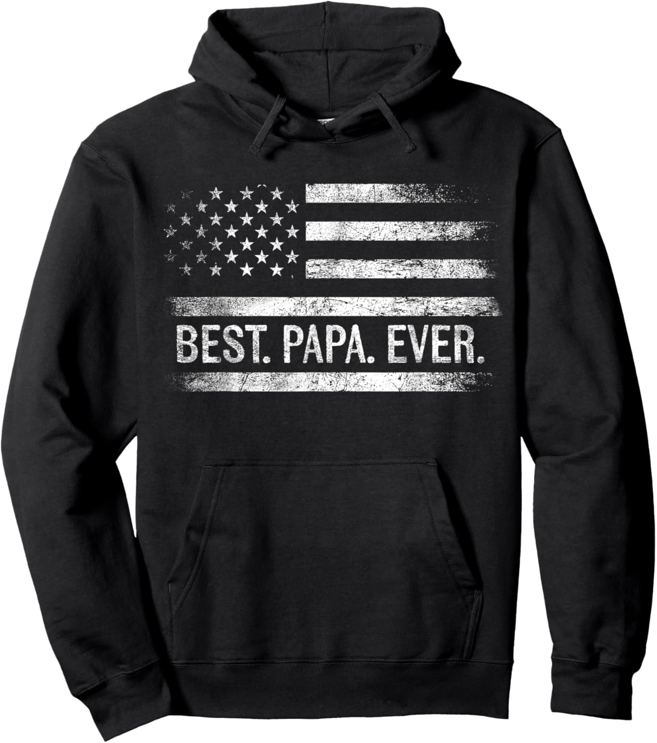 Best Papa Ever American Flag Gifts Papa Father's Day Hoodie - Hoodie | Black