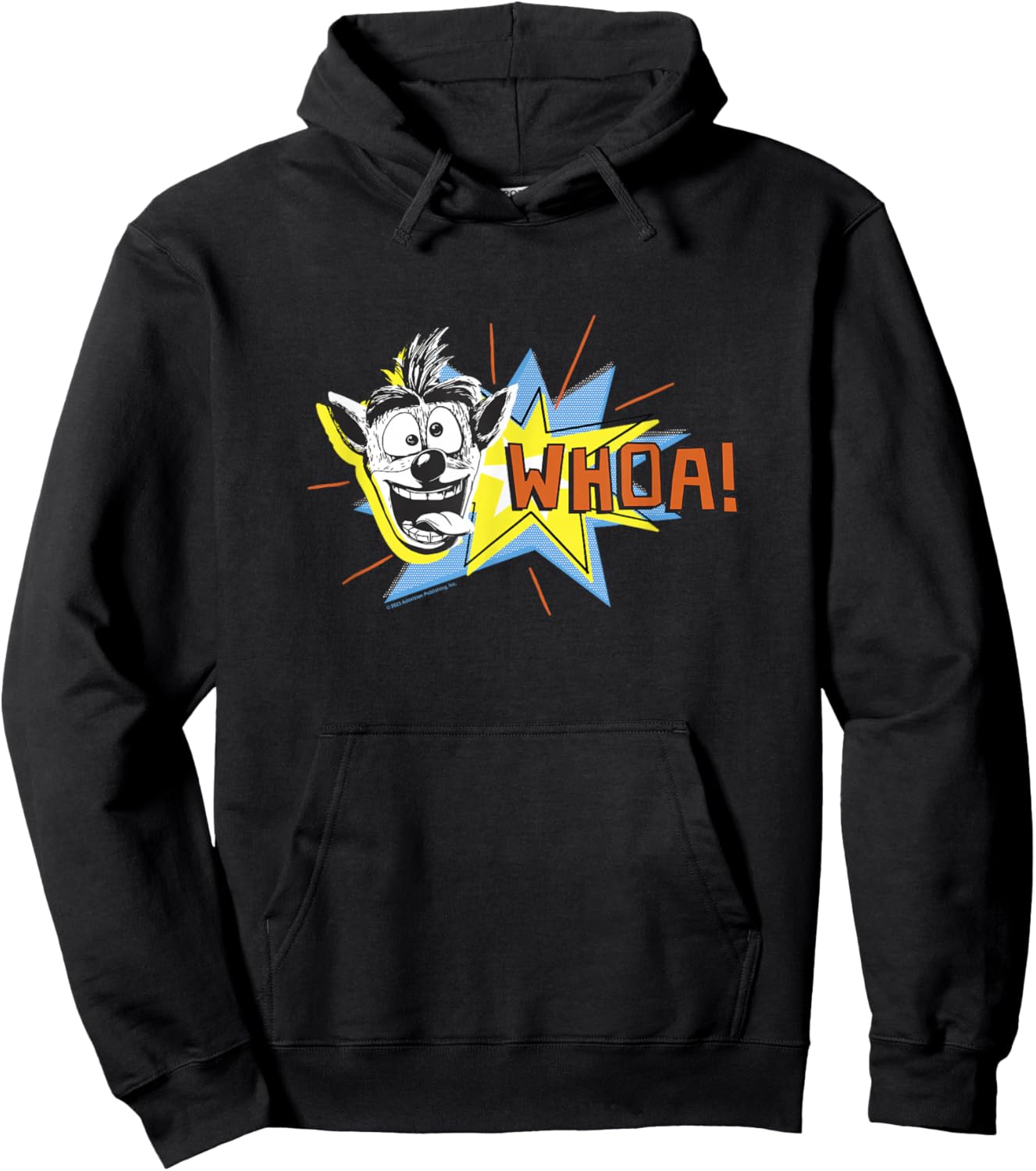 Crash Bandicoot Retro Nineties Pop Art Comic Crash Whoa! Hoodie - Hoodie | Black