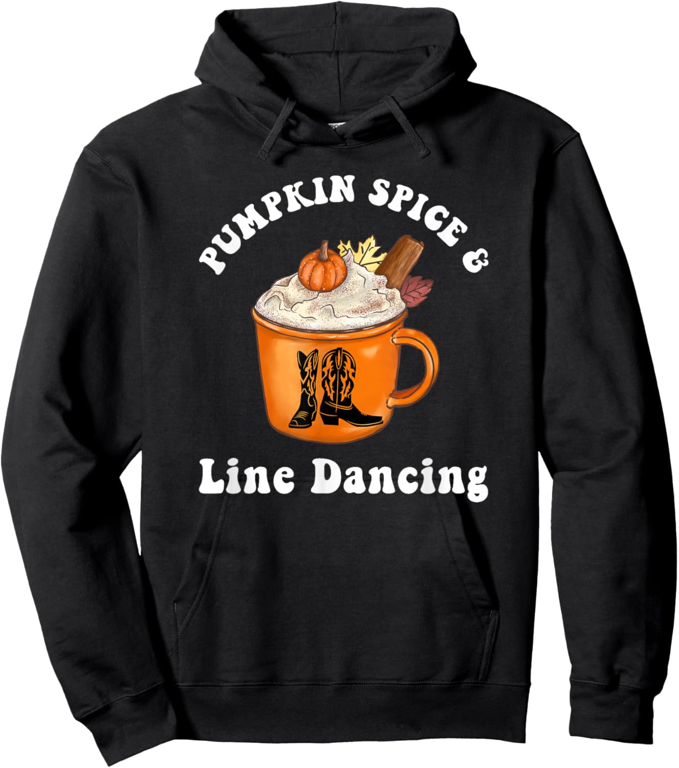 Pumpkin Spice and Line Dancing Cute Autumn Country Music Hoodie - Hoodie | Black