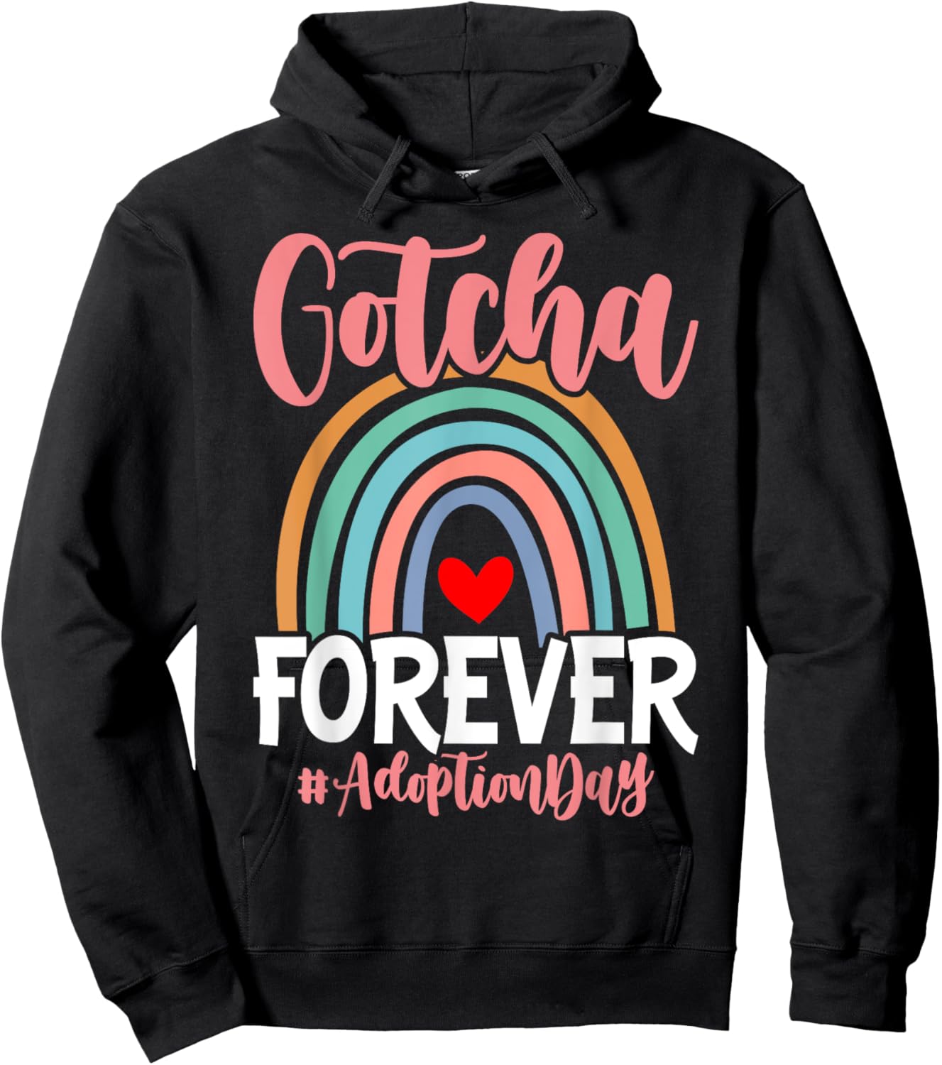 Adoption Day Gotcha Forever Family kids Children Adoption Hoodie - Hoodie | Black