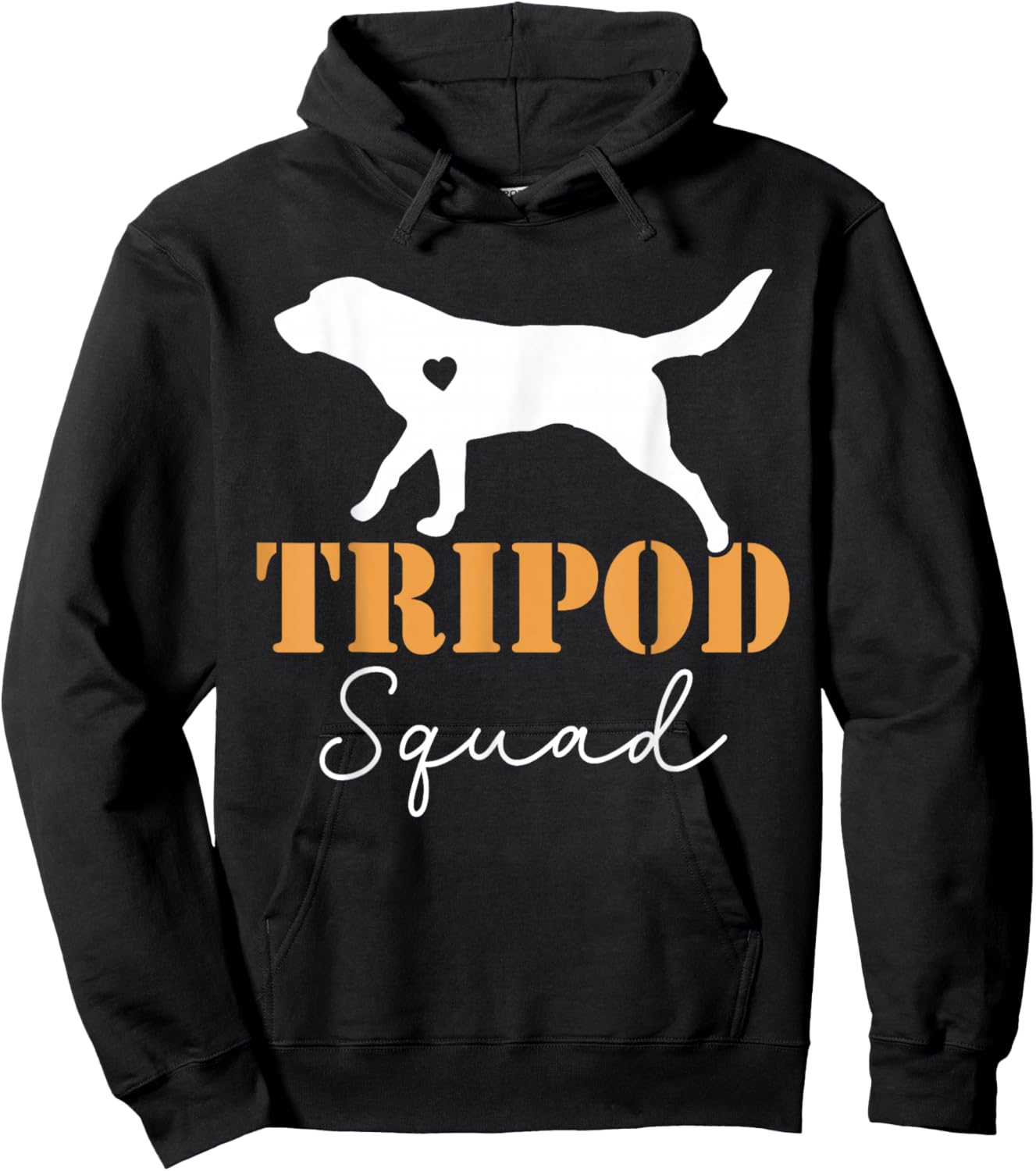 Tripod Squad, Right Back Leg Amputee, Tripaw Dogs Hoodie - Hoodie | Black