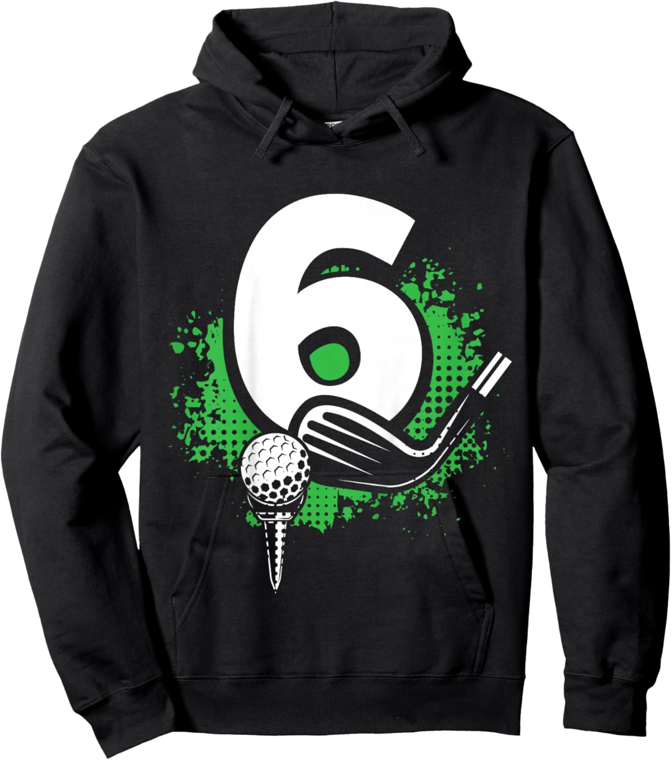 Kids 6th Birthday Boy Golf Player Golf 6 Years Old Hoodie - Hoodie | Black